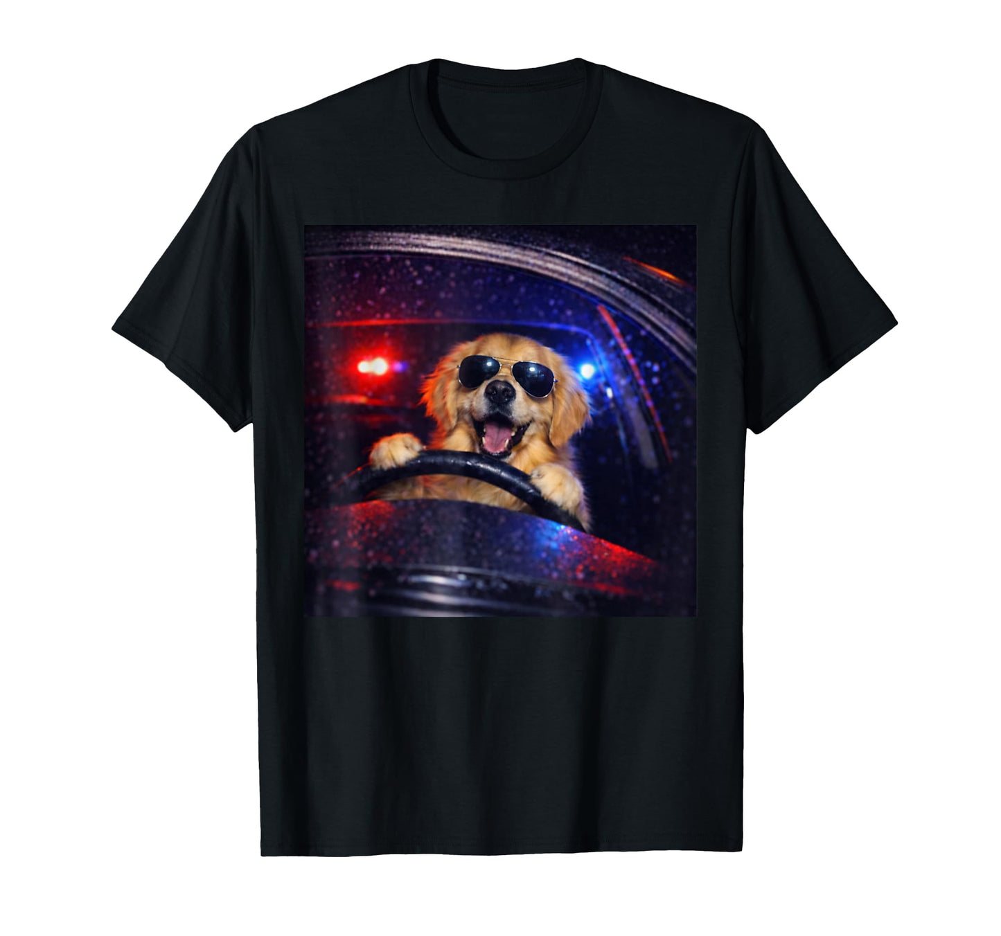 Funny Police Golden Retriever T-Shirt - Casual Everyday Wear Unisex - T-Shirt, Sweatshirt, Hoodie