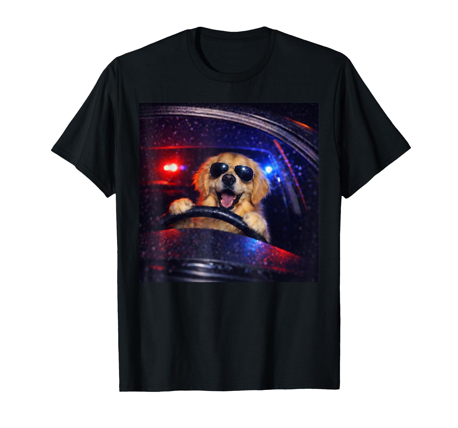 Funny Police Golden Retriever T-Shirt - Casual Everyday Wear Unisex - T-Shirt, Sweatshirt, Hoodie