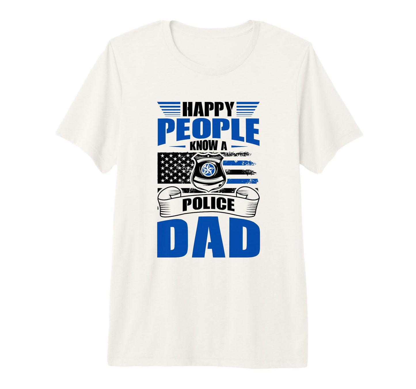 Mens Thin Blue Line Happy People T-Shirt - Casual Everyday Wear Men Women - T-Shirt, Sweatshirt, Hoodie