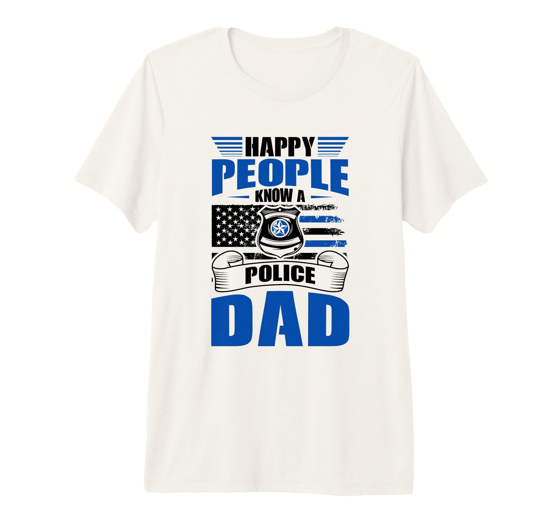 Mens Thin Blue Line Happy People T-Shirt - Casual Everyday Wear Men Women - T-Shirt, Sweatshirt, Hoodie