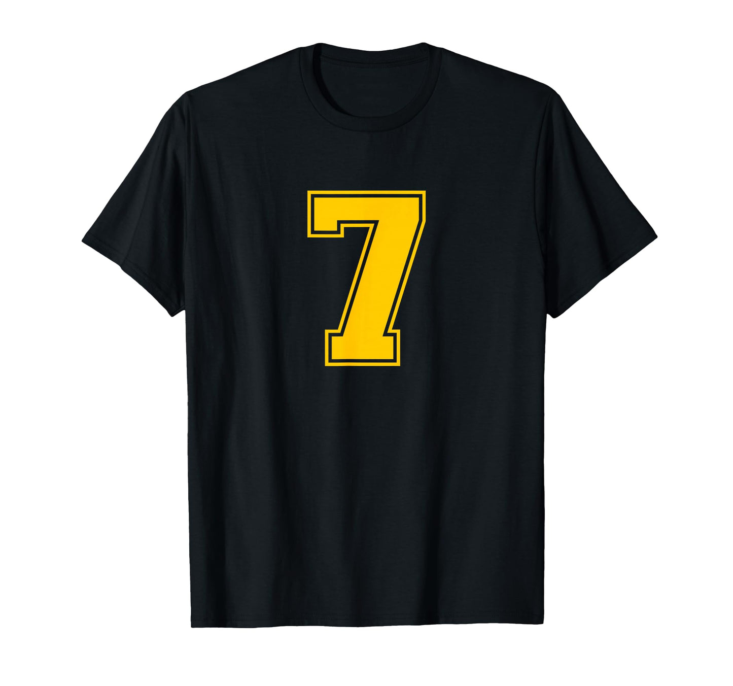 Yellow Sports Team Number 7 T-Shirt - Fun Novelty Design Men Women - T-Shirt, Sweatshirt, Hoodie