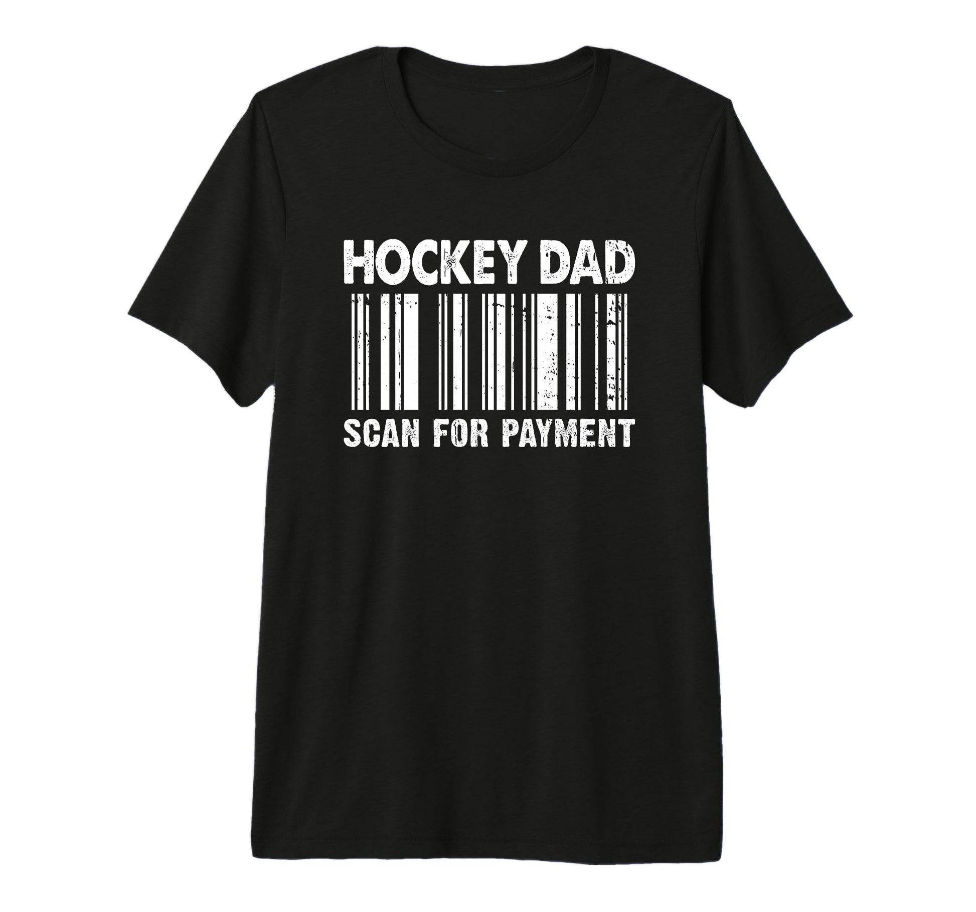Mens Hockey Dad Scan Payment Barcode T-Shirt - Aesthetic Graphic Unisex - T-Shirt, Sweatshirt, Hoodie