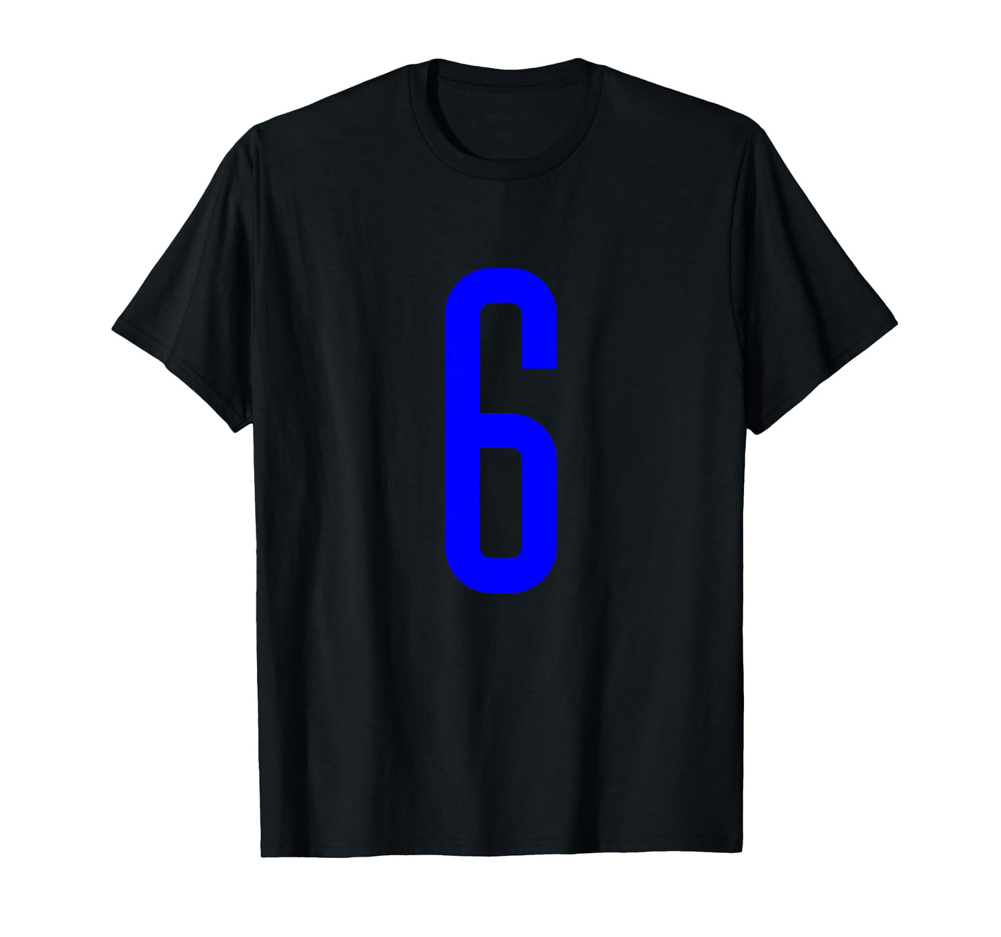 Blue Sport Team Number 6 T-Shirt - Casual Everyday Wear for Adults - T-Shirt, Sweatshirt, Hoodie