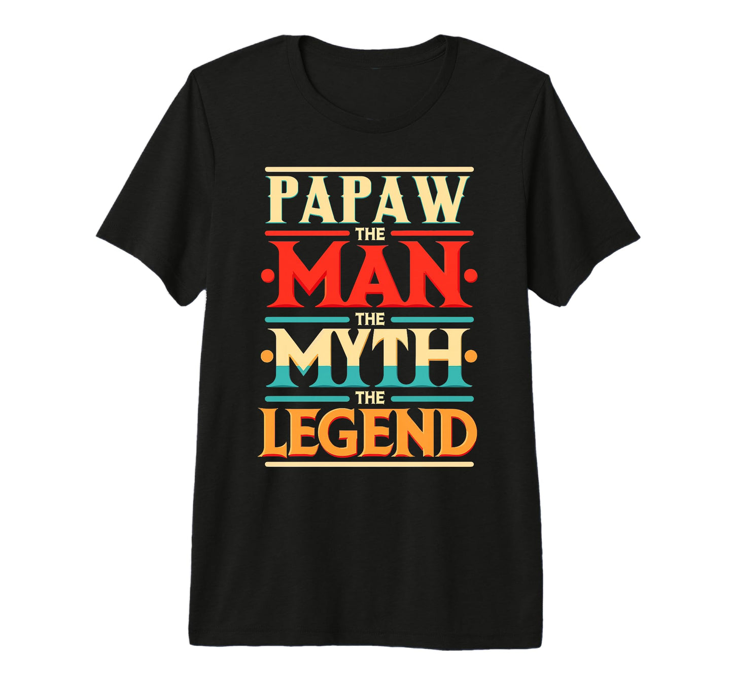Mens Papaw Myth Legend Dad Grandpa Tri Blend T-Shirt - Graphic Print Unisex - T-Shirt, Sweatshirt, Hoodie