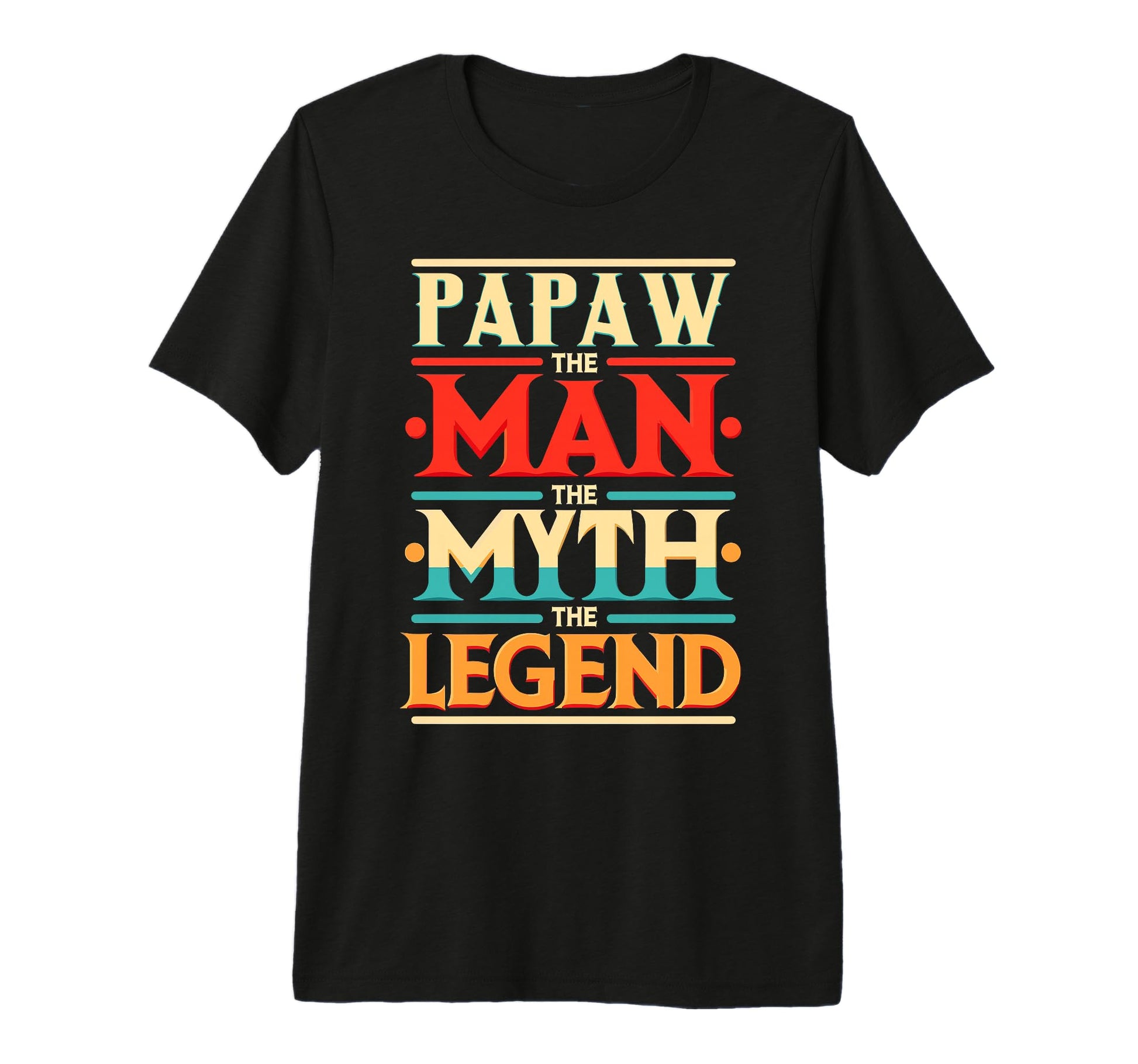 Mens Papaw Myth Legend Dad Grandpa Tri Blend T-Shirt - Graphic Print Unisex - T-Shirt, Sweatshirt, Hoodie