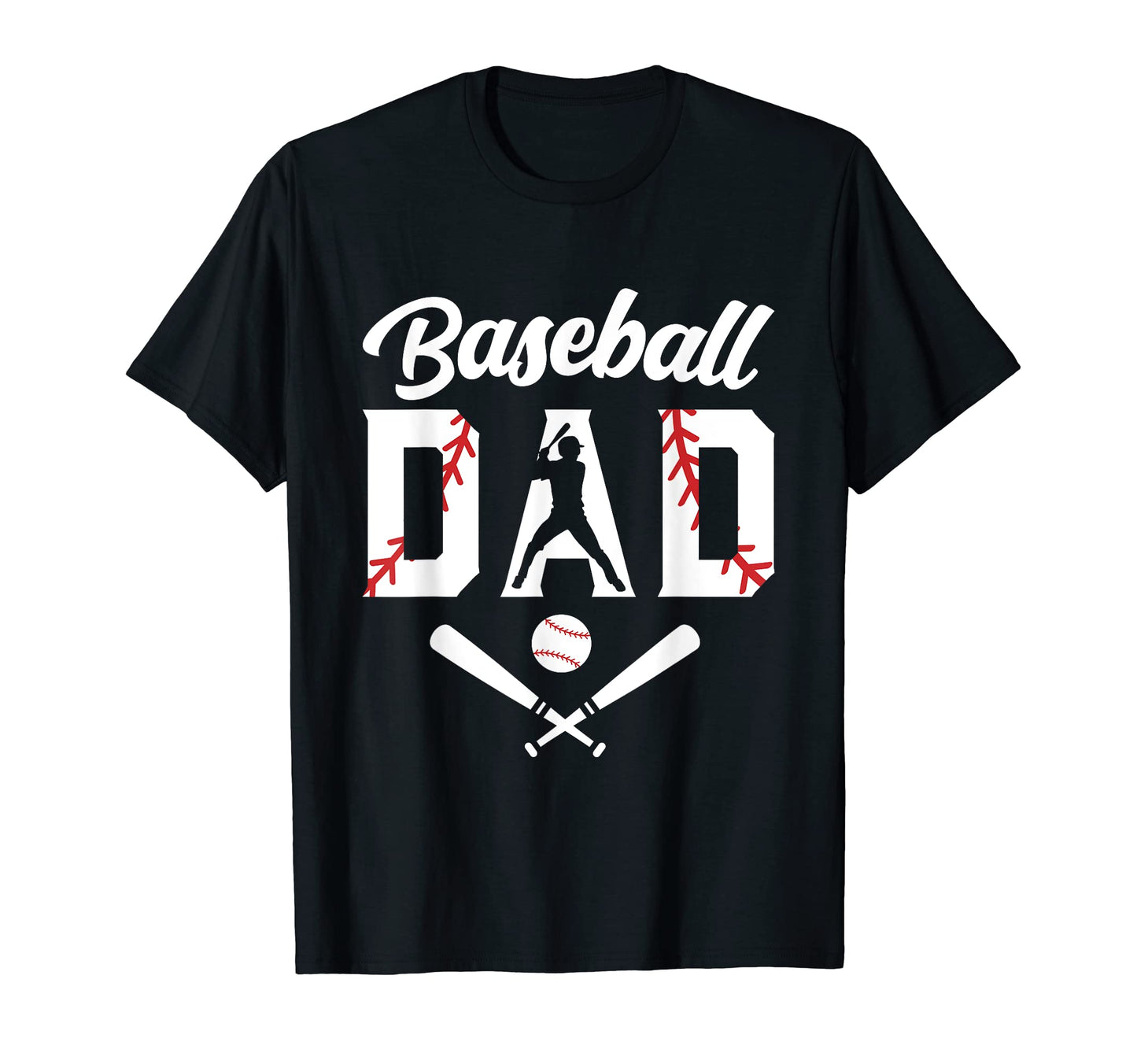 Baseball Dad Fathers Day Baseball T-Shirt - Custom Art Print for Adults - T-Shirt, Sweatshirt, Hoodie