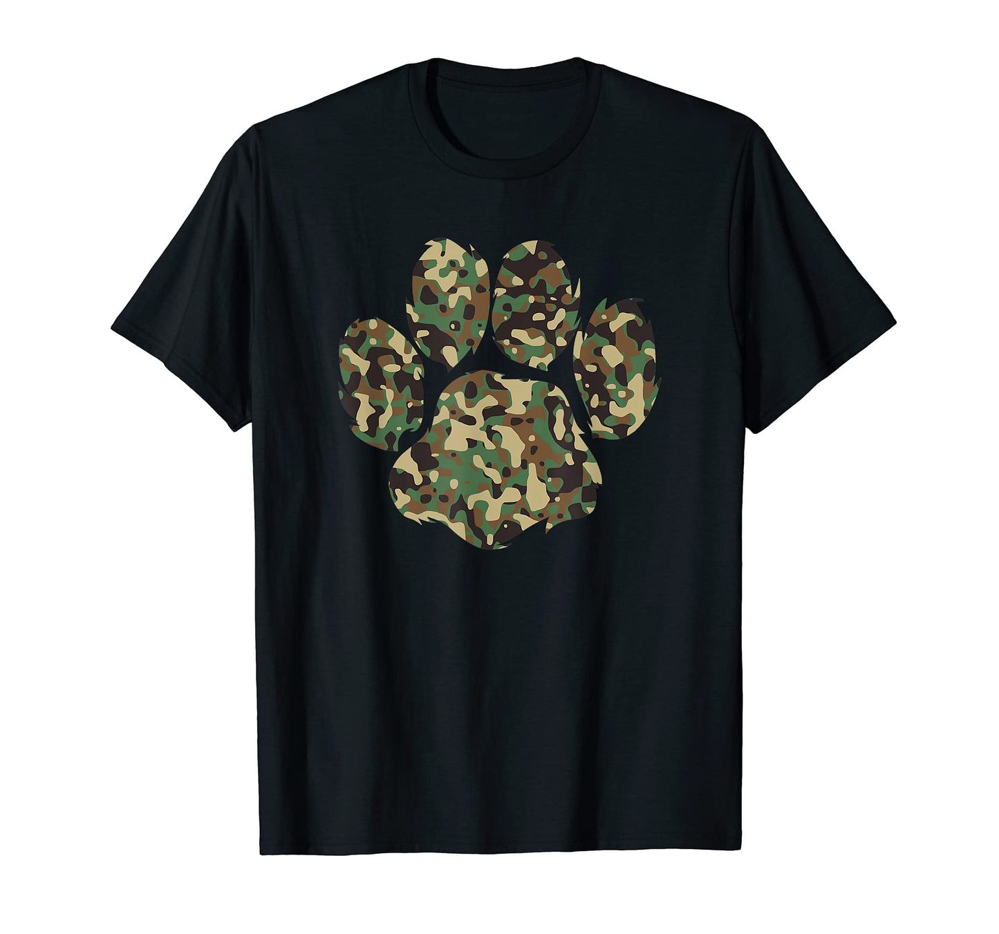 Camo Dog Paw Army Dog Dad T-Shirt - Novelty Apparel Men Women - T-Shirt, Sweatshirt, Hoodie