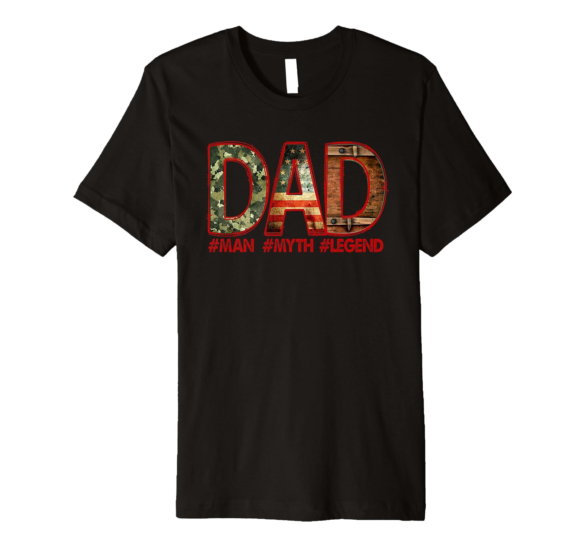 Fathers Day Patriotic Dad Myth Legend T-Shirt - Minimalist Print Men Women - T-Shirt, Sweatshirt, Hoodie
