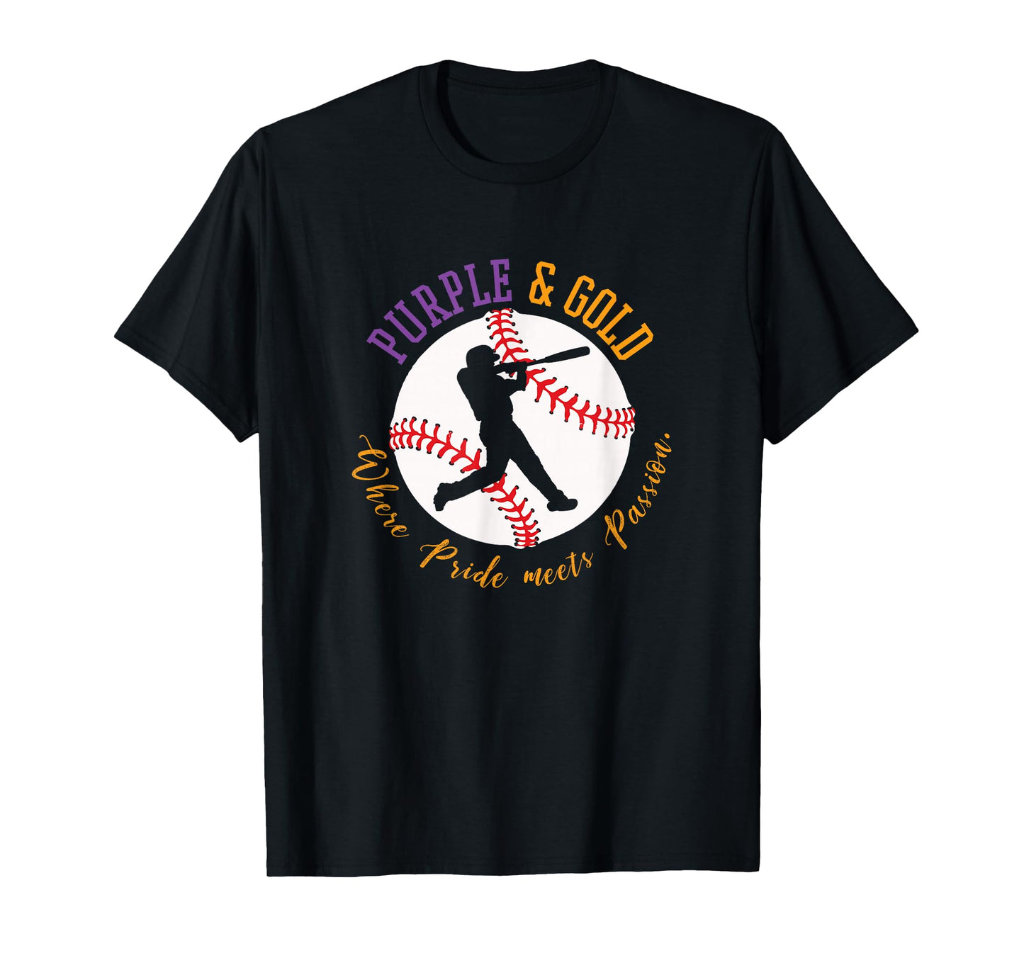 Baseball Purple Gold Team Color T-Shirt - Aesthetic Graphic Unisex - T-Shirt, Sweatshirt, Hoodie