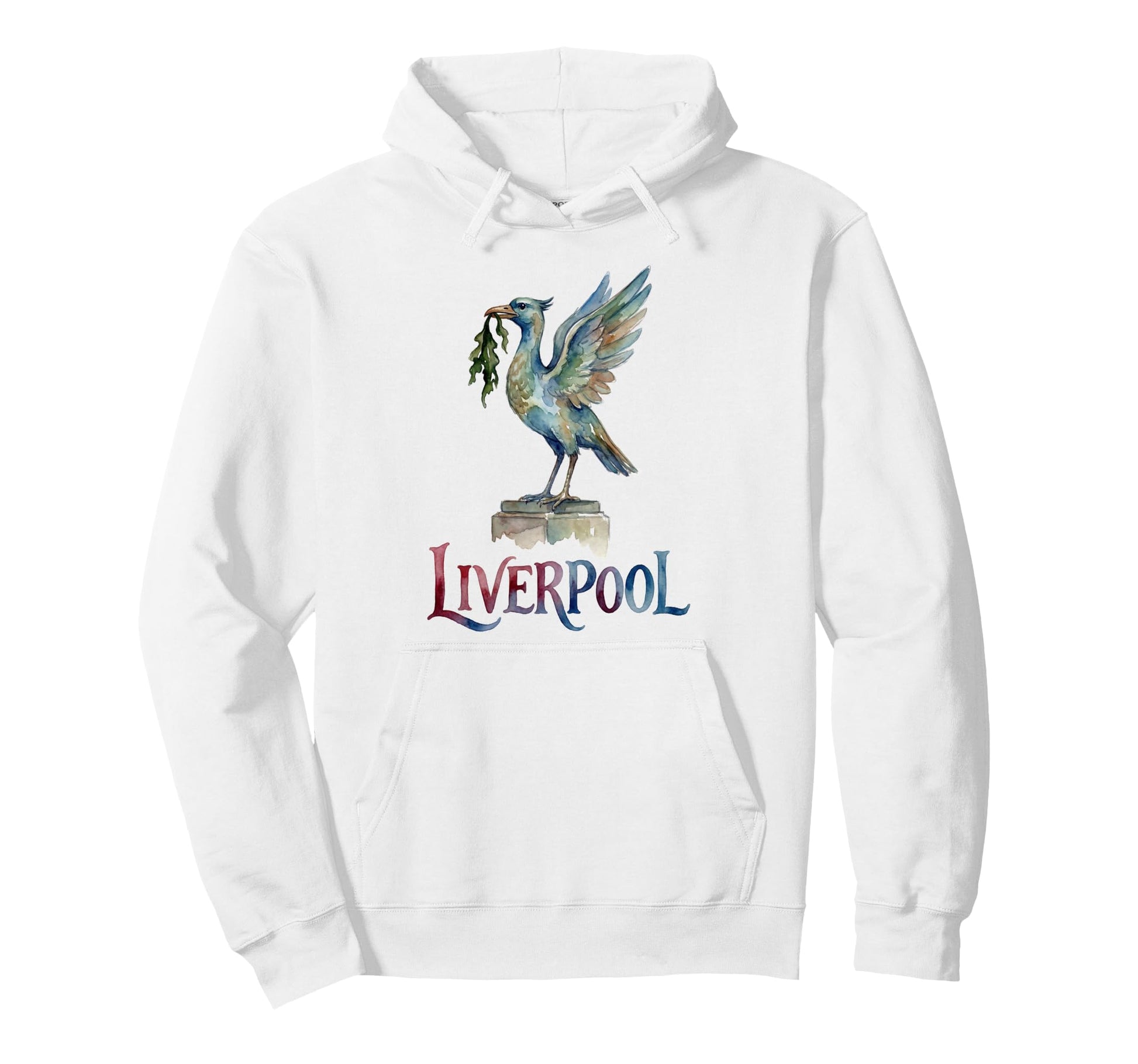 Liverpool England Liver Bird Watercolor Hoodie - Unique Graphic Men Women - T-Shirt, Sweatshirt, Hoodie