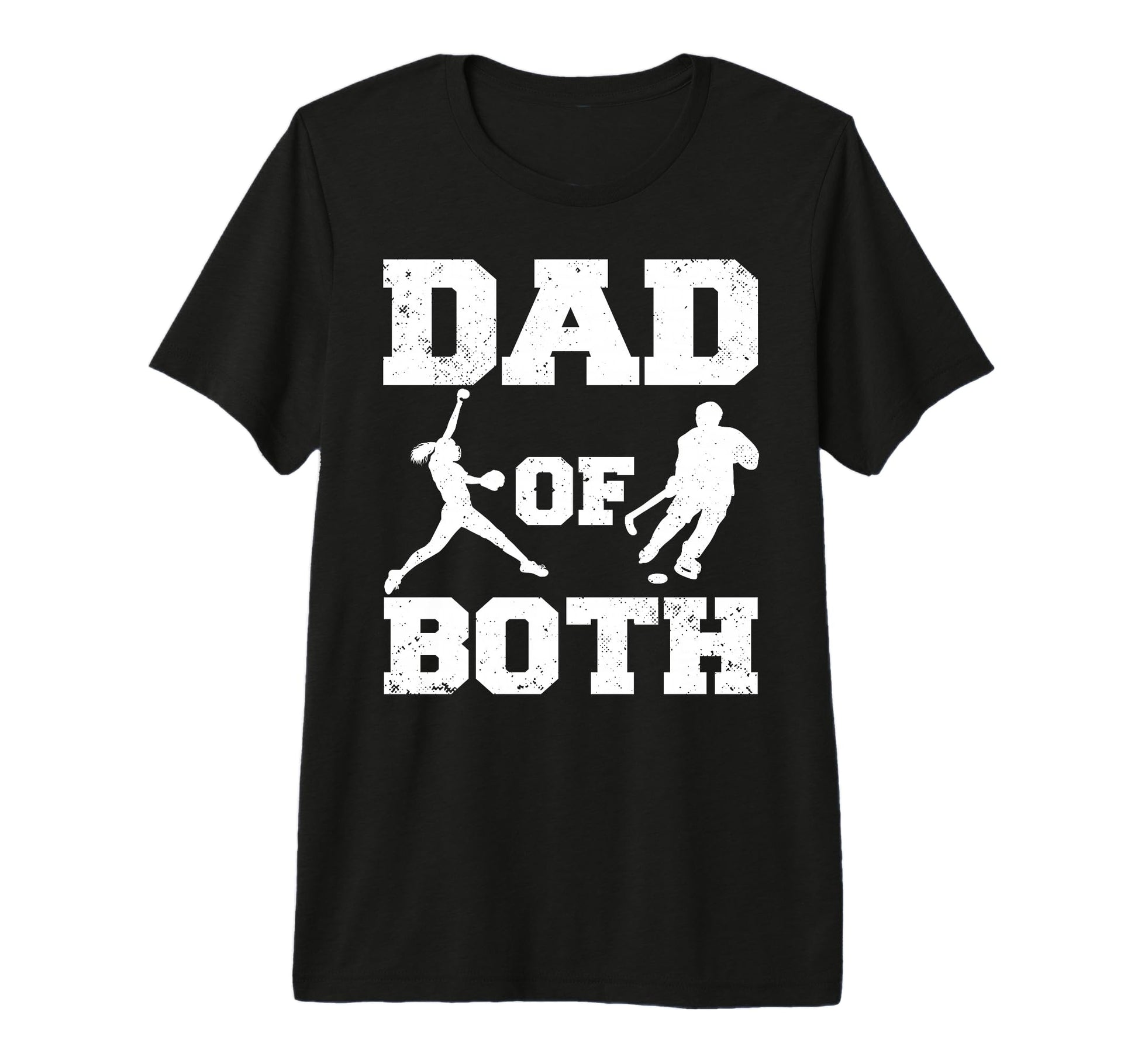 Mens Dad Both Funny Softball Hockey T-Shirt - Fun Novelty Design Men Women - T-Shirt, Sweatshirt, Hoodie