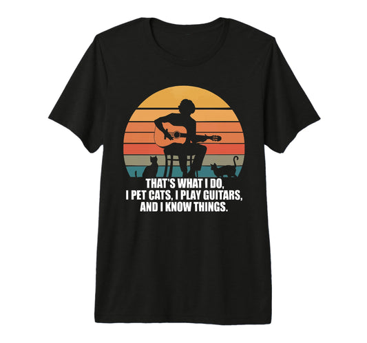 Cat Owner Guitar Player Guitarist T-Shirt - Custom Art Print Men Women - T-Shirt, Sweatshirt, Hoodie