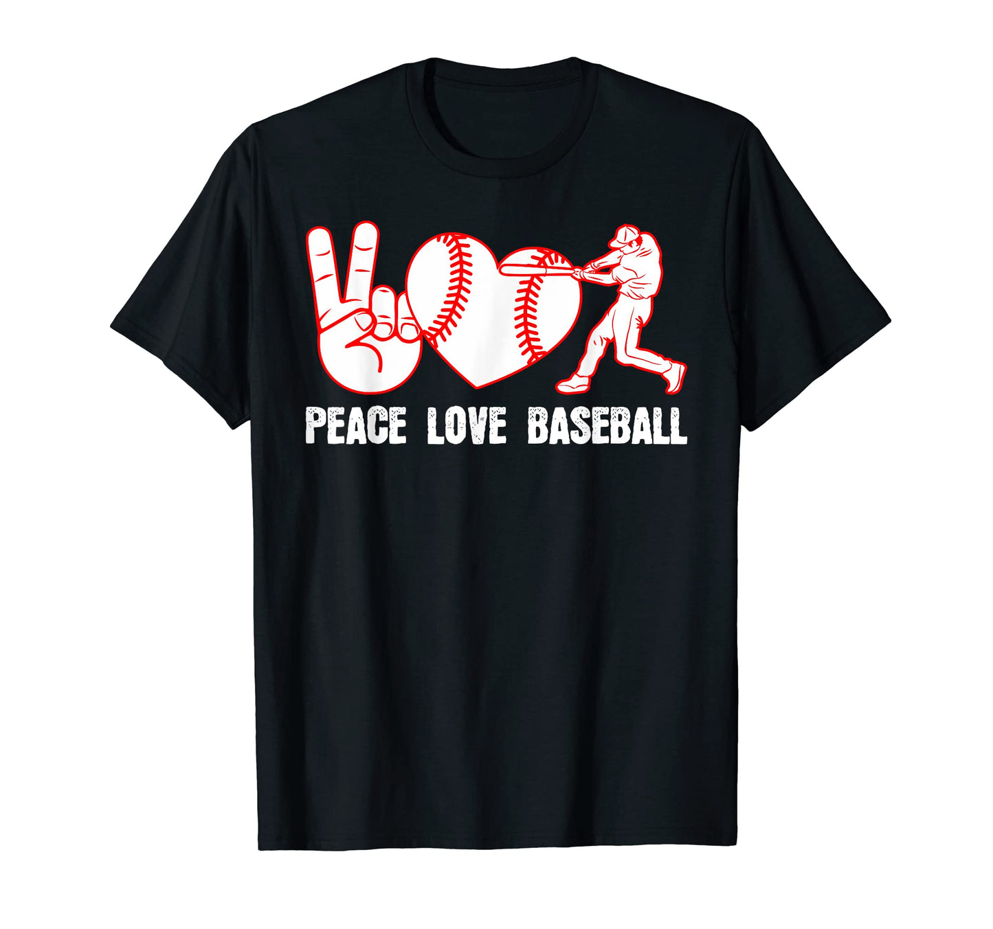 Peace Love Baseball Player Sports Lover T-Shirt - Aesthetic Graphic Unisex - T-Shirt, Sweatshirt, Hoodie