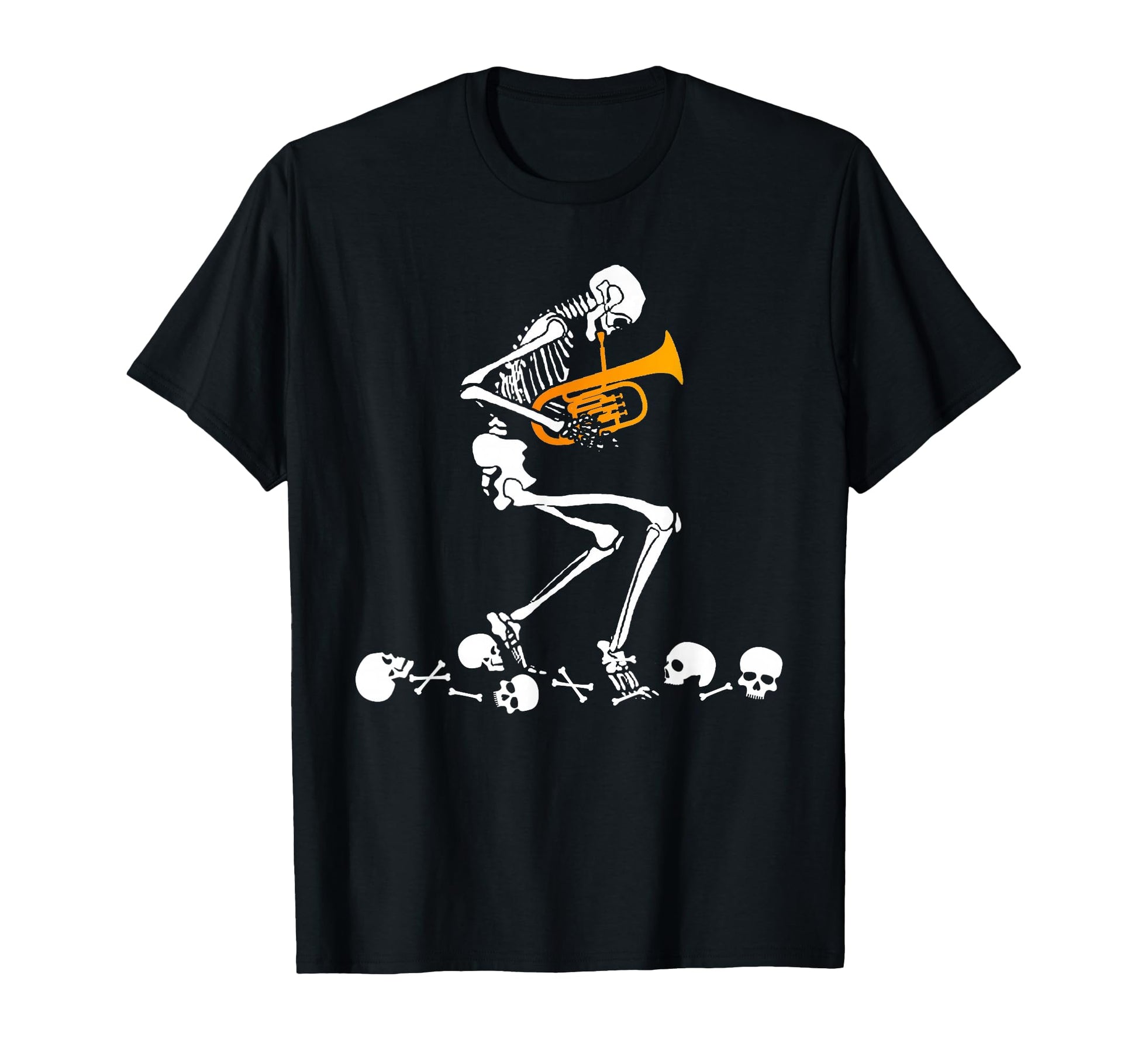 Skeleton Playing Tuba Instruments Musician T-Shirt - Trendy Graphic Unisex - T-Shirt, Sweatshirt, Hoodie