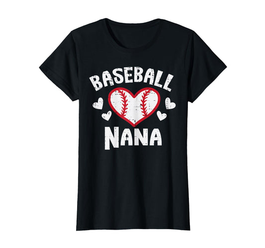 Baseball Nana Heart Family Matching T-Shirt - Unique Graphic Unisex - T-Shirt, Sweatshirt, Hoodie