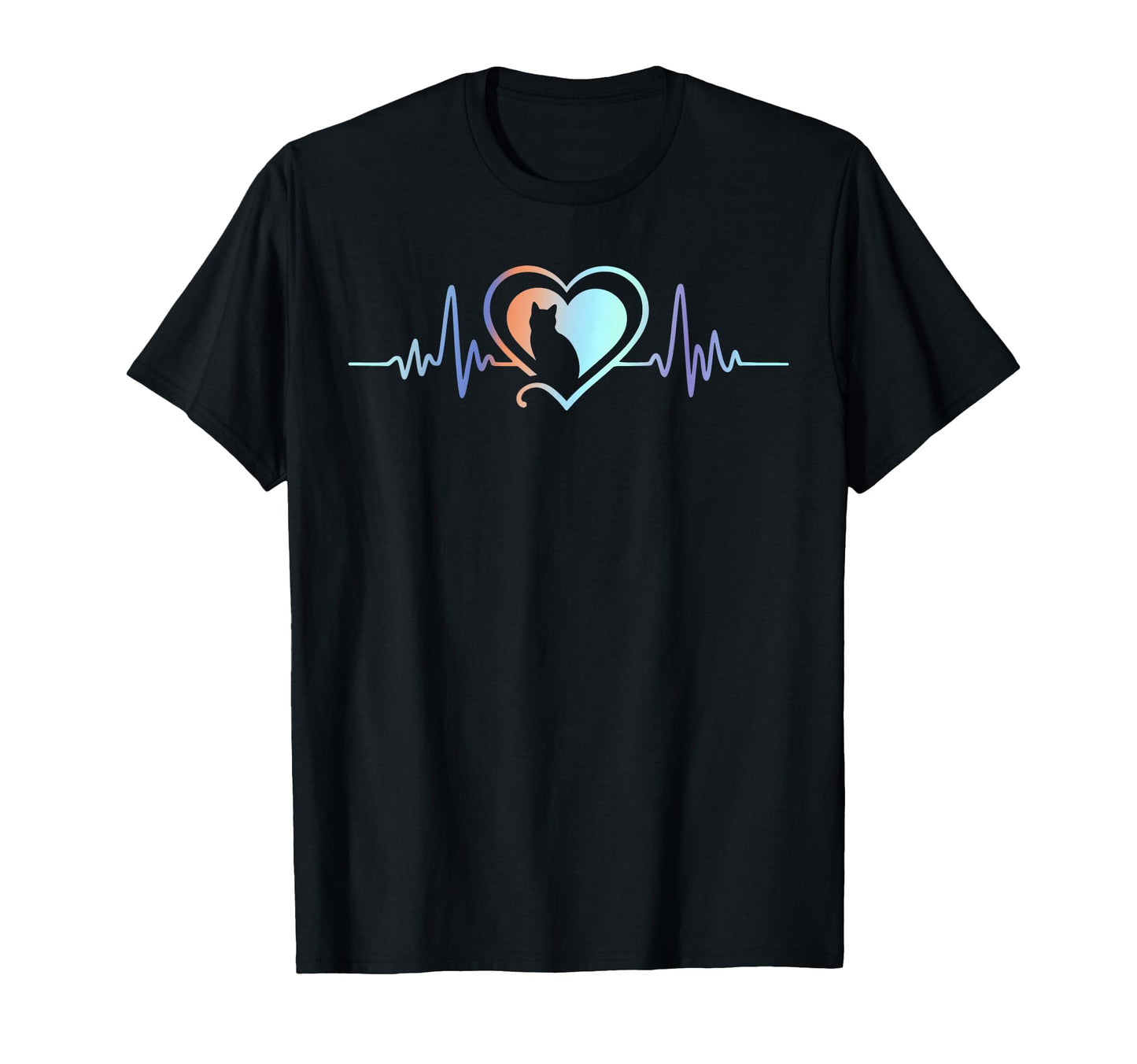Cat Heartbeat Cat Lover Animal T-Shirt - Casual Everyday Wear Unisex - T-Shirt, Sweatshirt, Hoodie