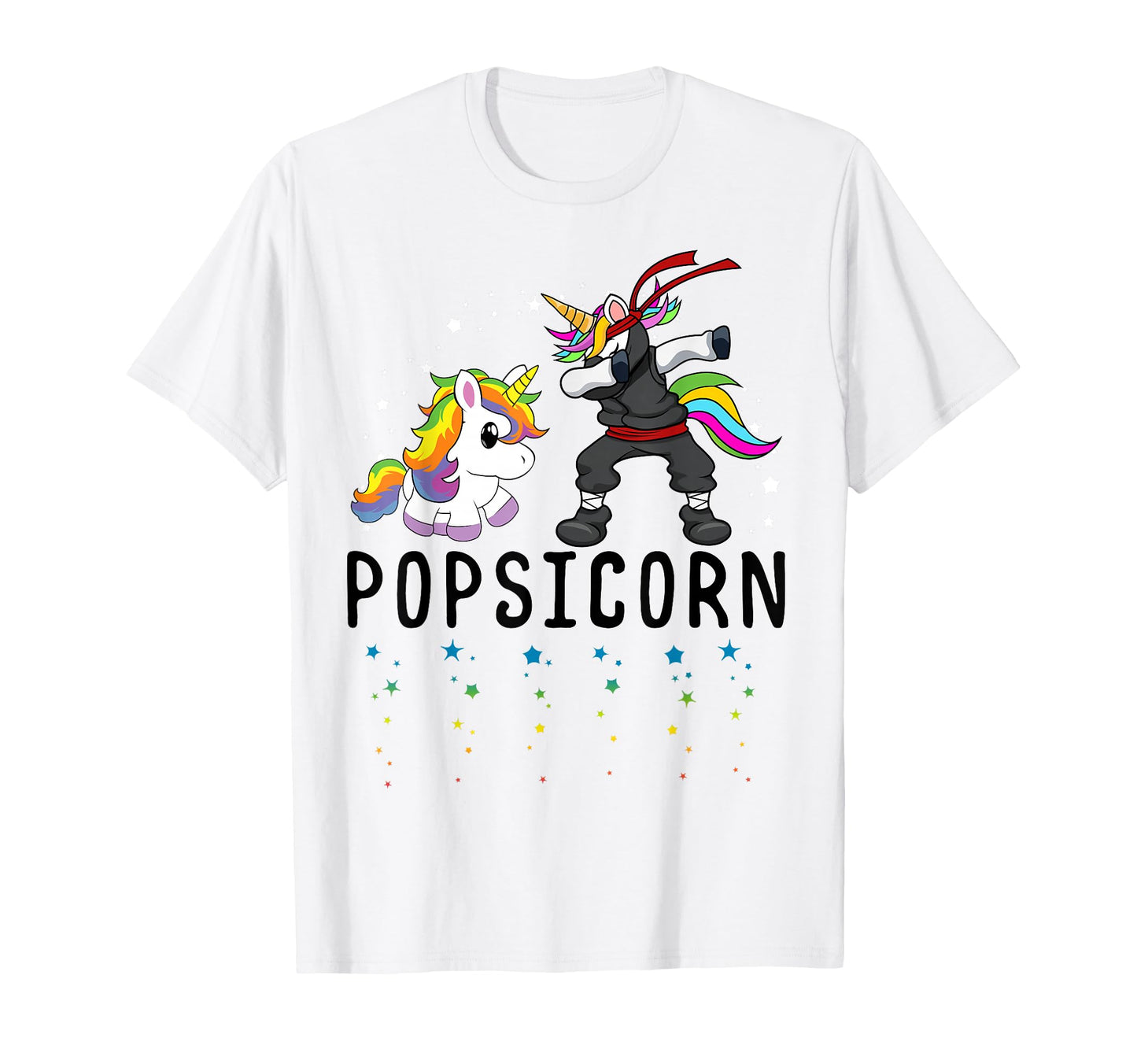 White Popsicorn Unicorn Grandpa T-Shirt - Minimalist Print for Adults - T-Shirt, Sweatshirt, Hoodie