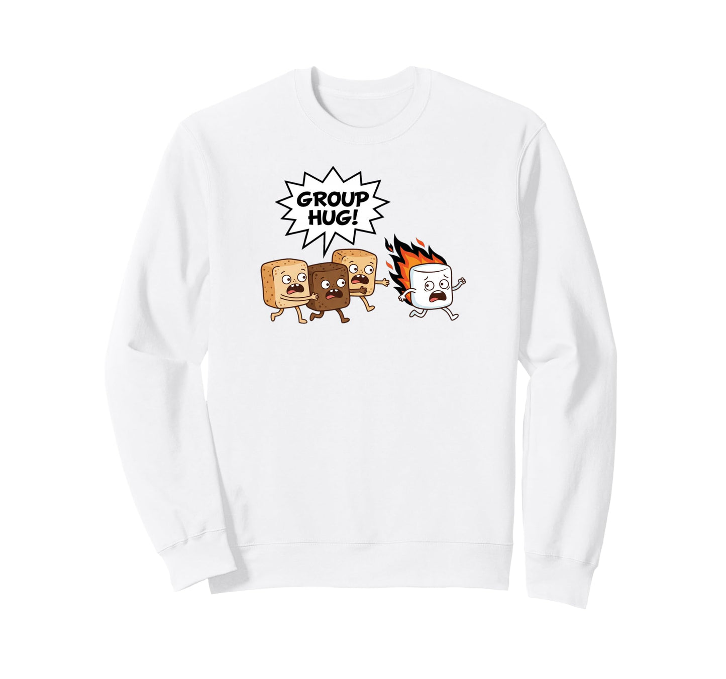 Group Hug Smores Marshmallow Sweatshirt - Trendy Graphic Men Women - T-Shirt, Sweatshirt, Hoodie
