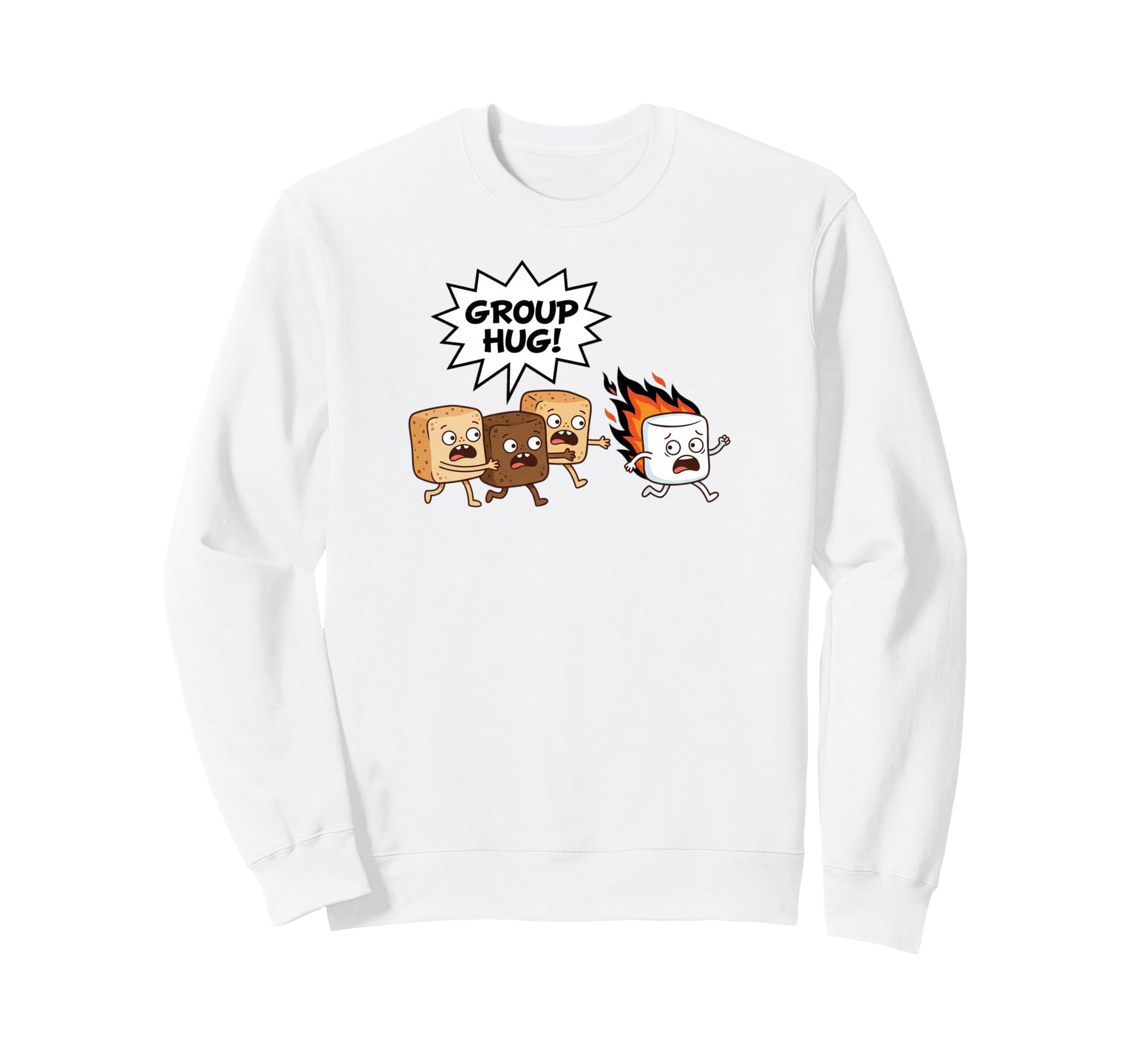 Group Hug Smores Marshmallow Sweatshirt - Trendy Graphic Men Women - T-Shirt, Sweatshirt, Hoodie