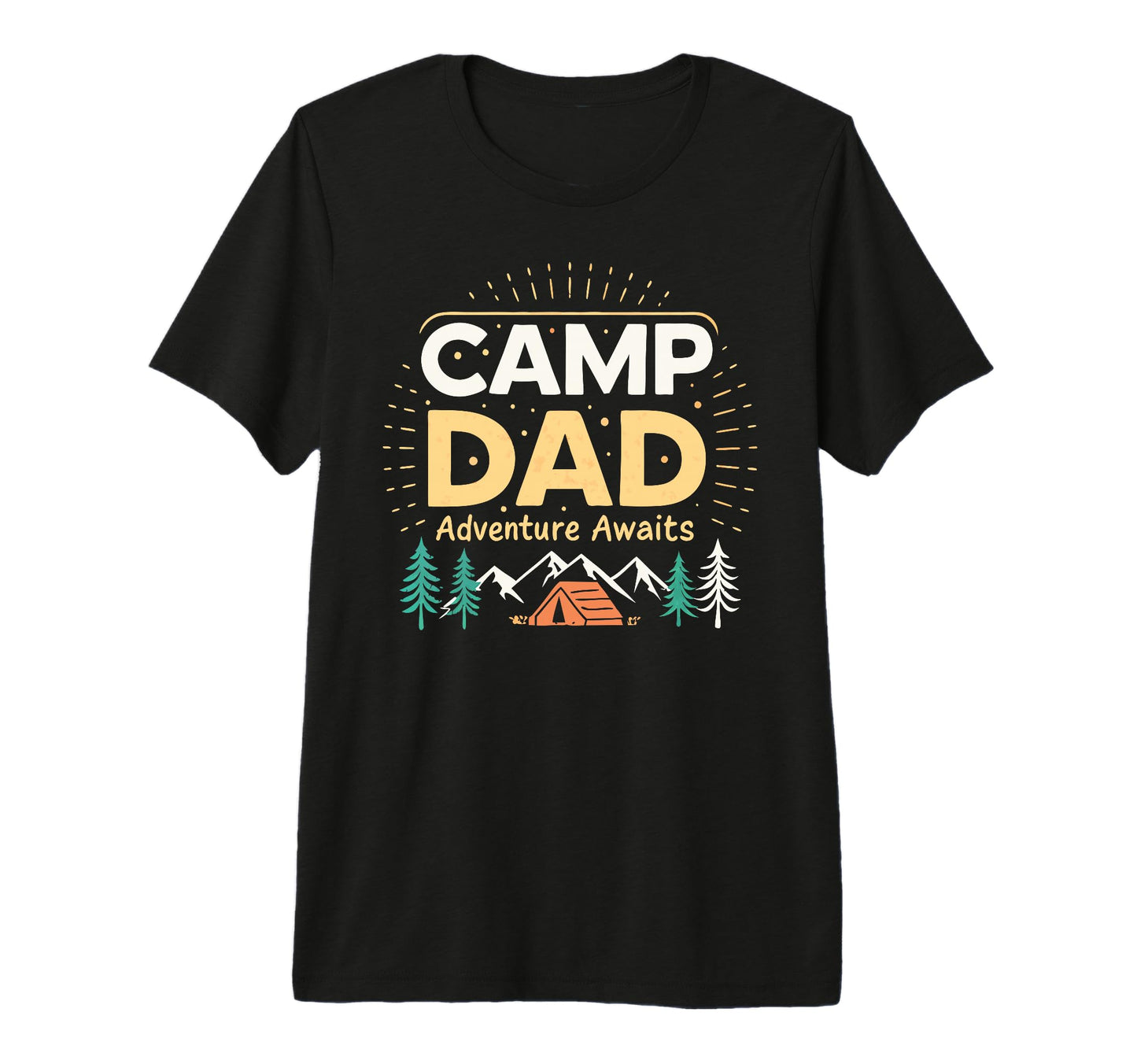 Mens Camping Dad Adventure Awaits Tri T-Shirt - Trendy Graphic for Adults - T-Shirt, Sweatshirt, Hoodie