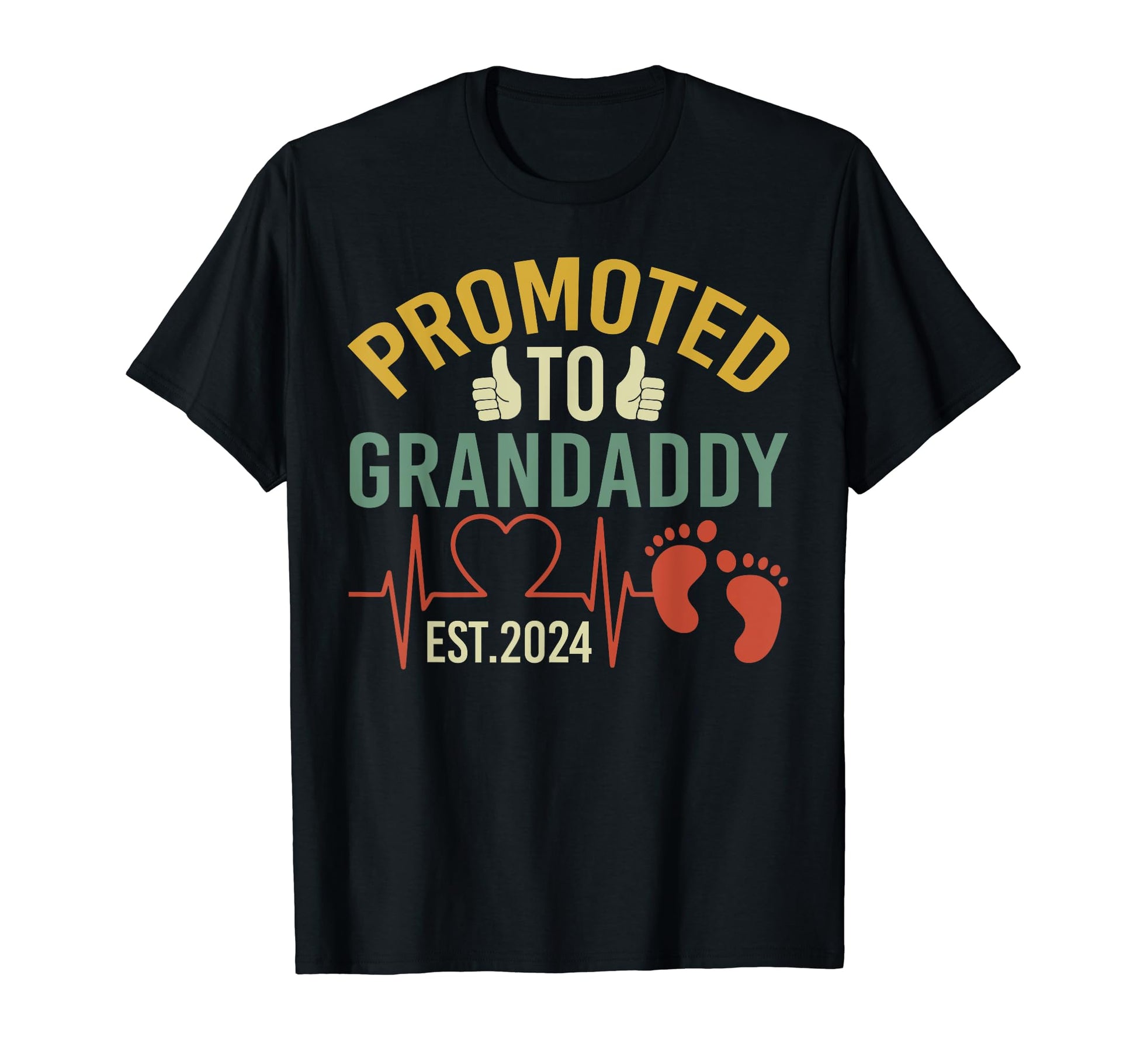 Promoted To Grandaddy Est 2024 T-Shirt - Casual Everyday Wear for Adults - T-Shirt, Sweatshirt, Hoodie