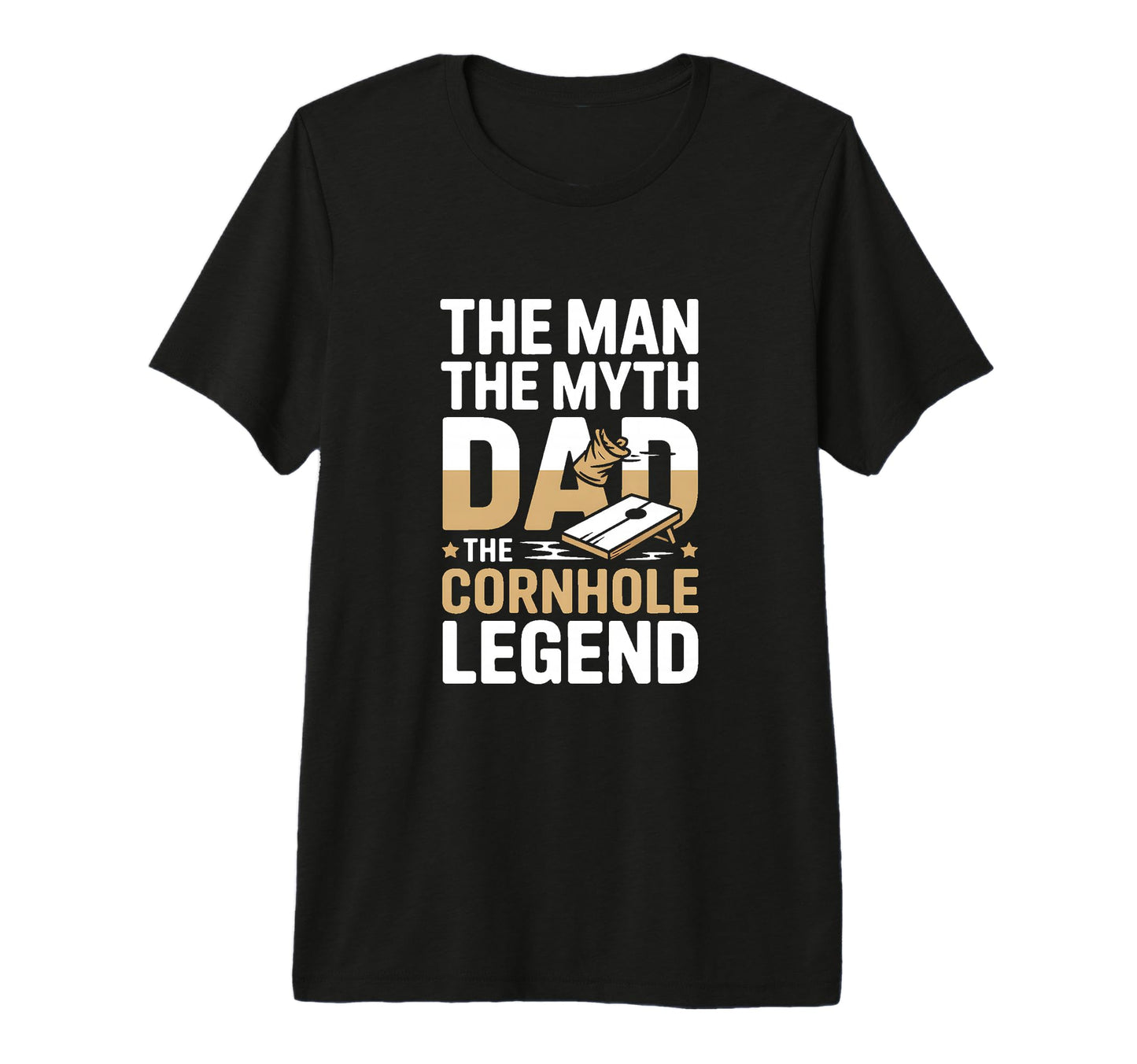 Myth Dad Cornhole Legend Tri Blend T-Shirt - Custom Art Print Men Women - T-Shirt, Sweatshirt, Hoodie