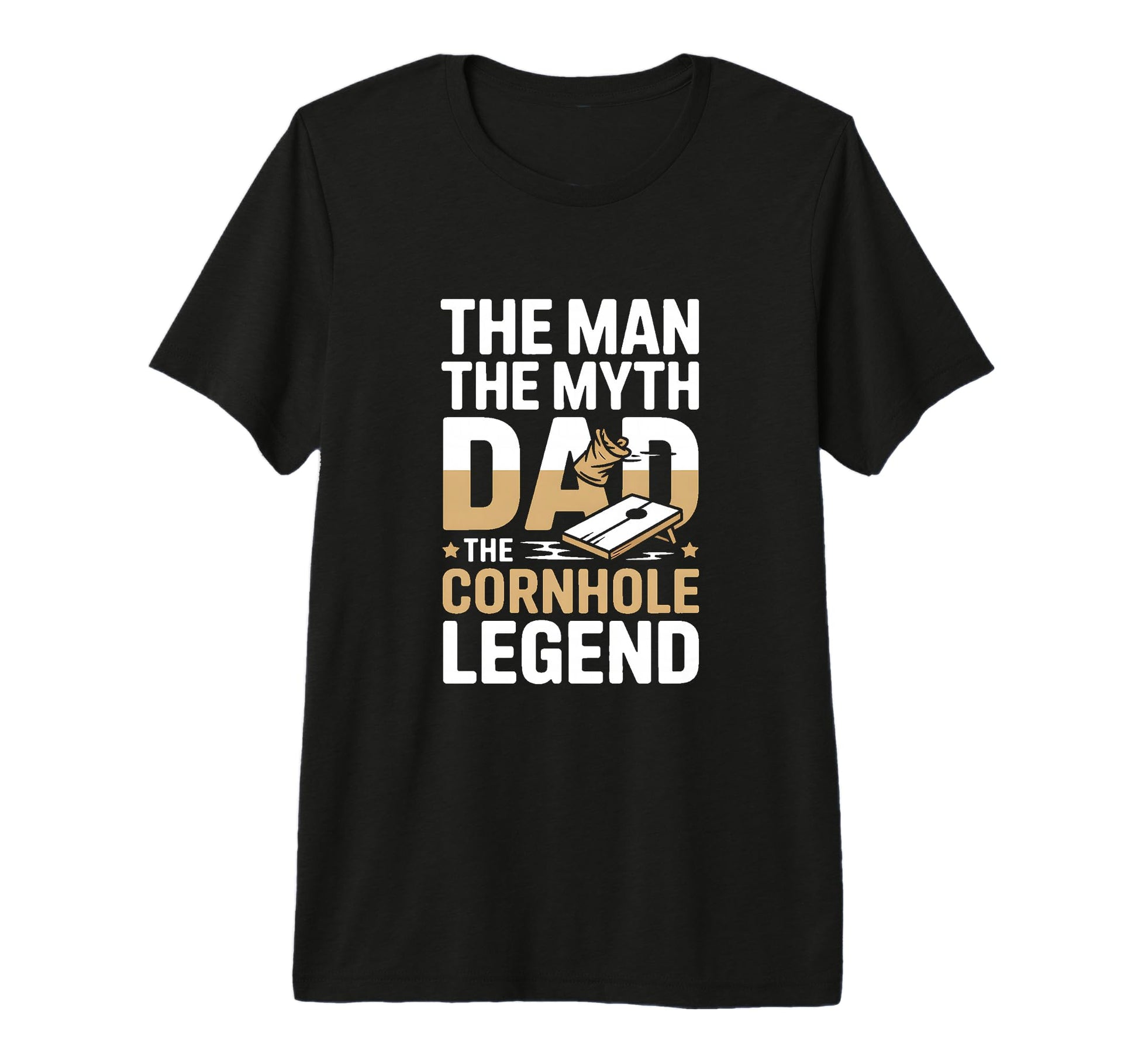 Myth Dad Cornhole Legend Tri Blend T-Shirt - Custom Art Print Men Women - T-Shirt, Sweatshirt, Hoodie