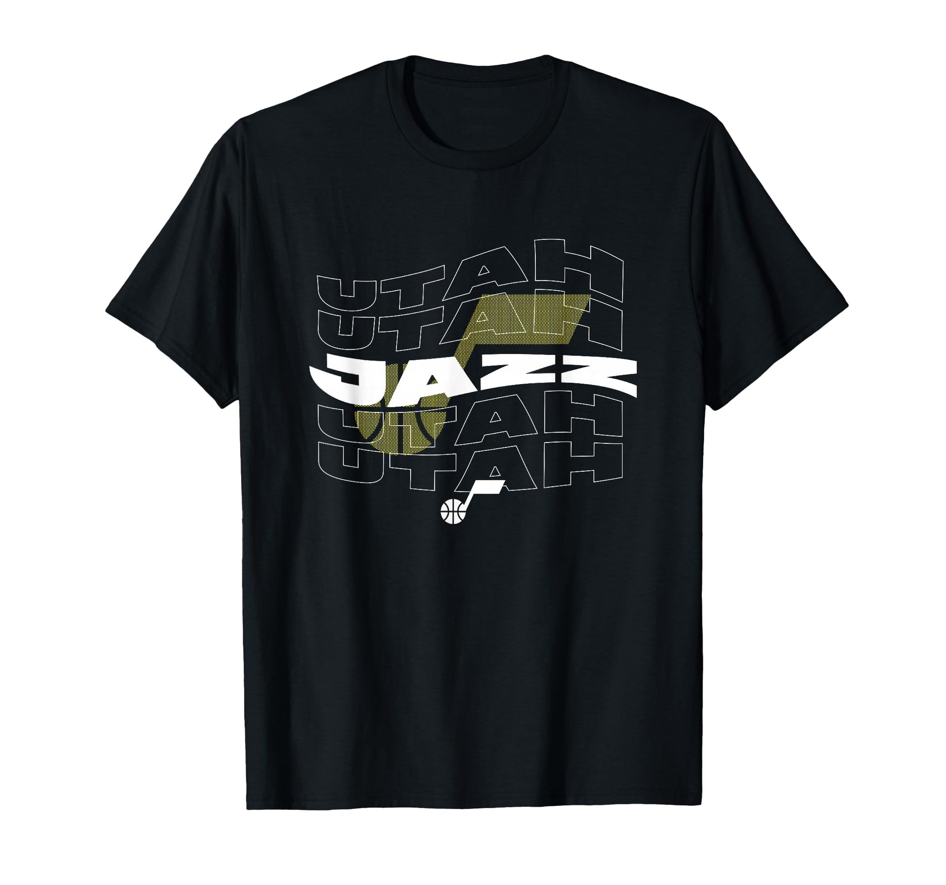 Nba Utah Jazz Wave Outline Team Logo T-Shirt - Custom Art Print Unisex - T-Shirt, Sweatshirt, Hoodie
