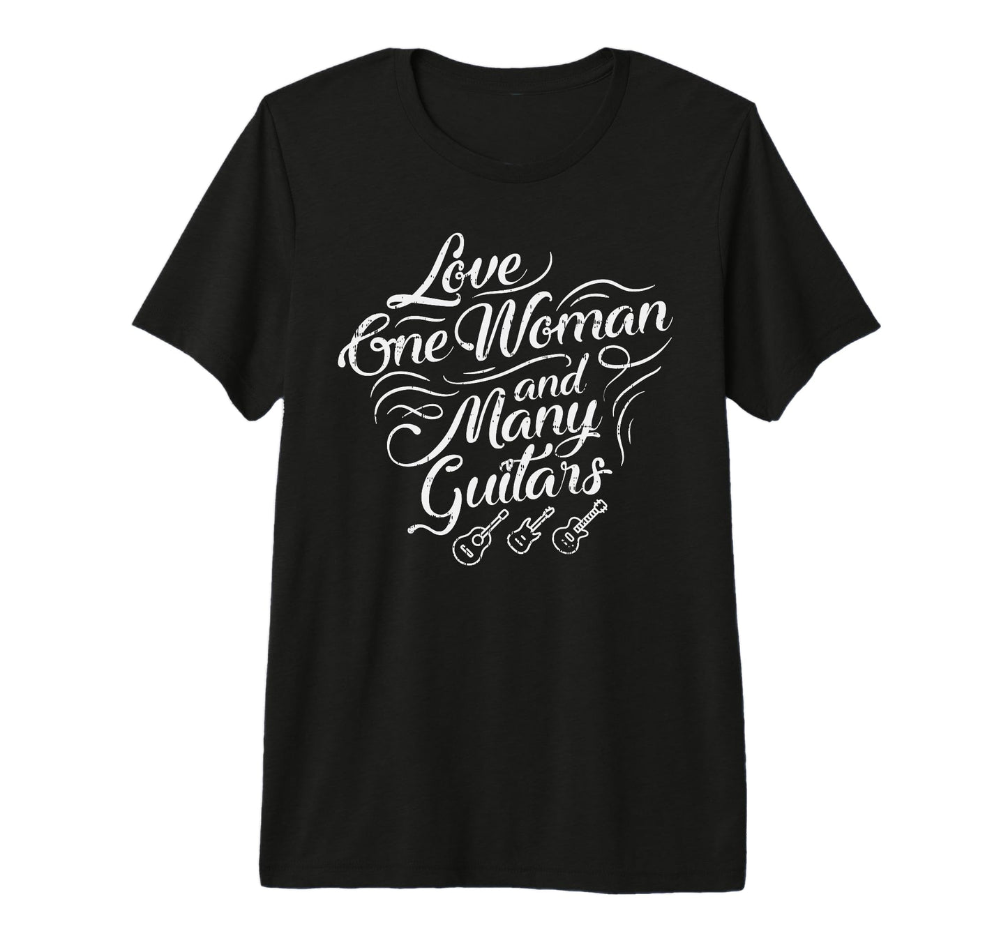 Love One And Many Guitars Guitarist T-Shirt - Aesthetic Graphic for Adults - T-Shirt, Sweatshirt, Hoodie