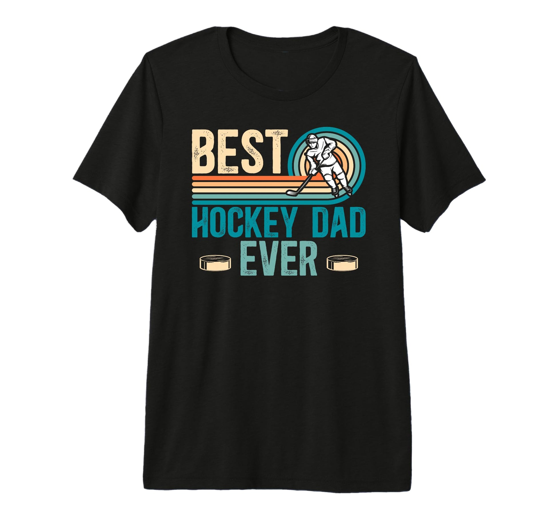 Mens Best Hockey Dad Ever Hockey T-Shirt - Trendy Graphic for Adults - T-Shirt, Sweatshirt, Hoodie