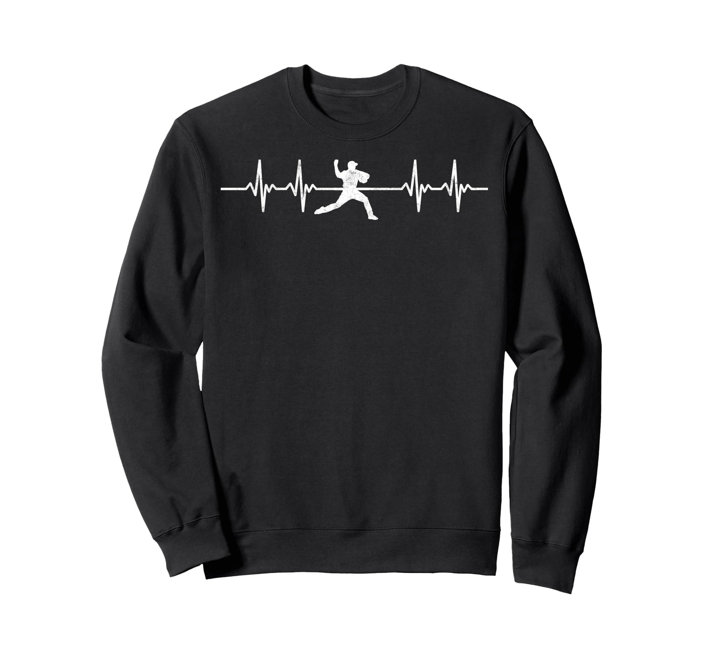 Baseball Player Heartbeat Coach Sweatshirt - Novelty Apparel for Adults - T-Shirt, Sweatshirt, Hoodie