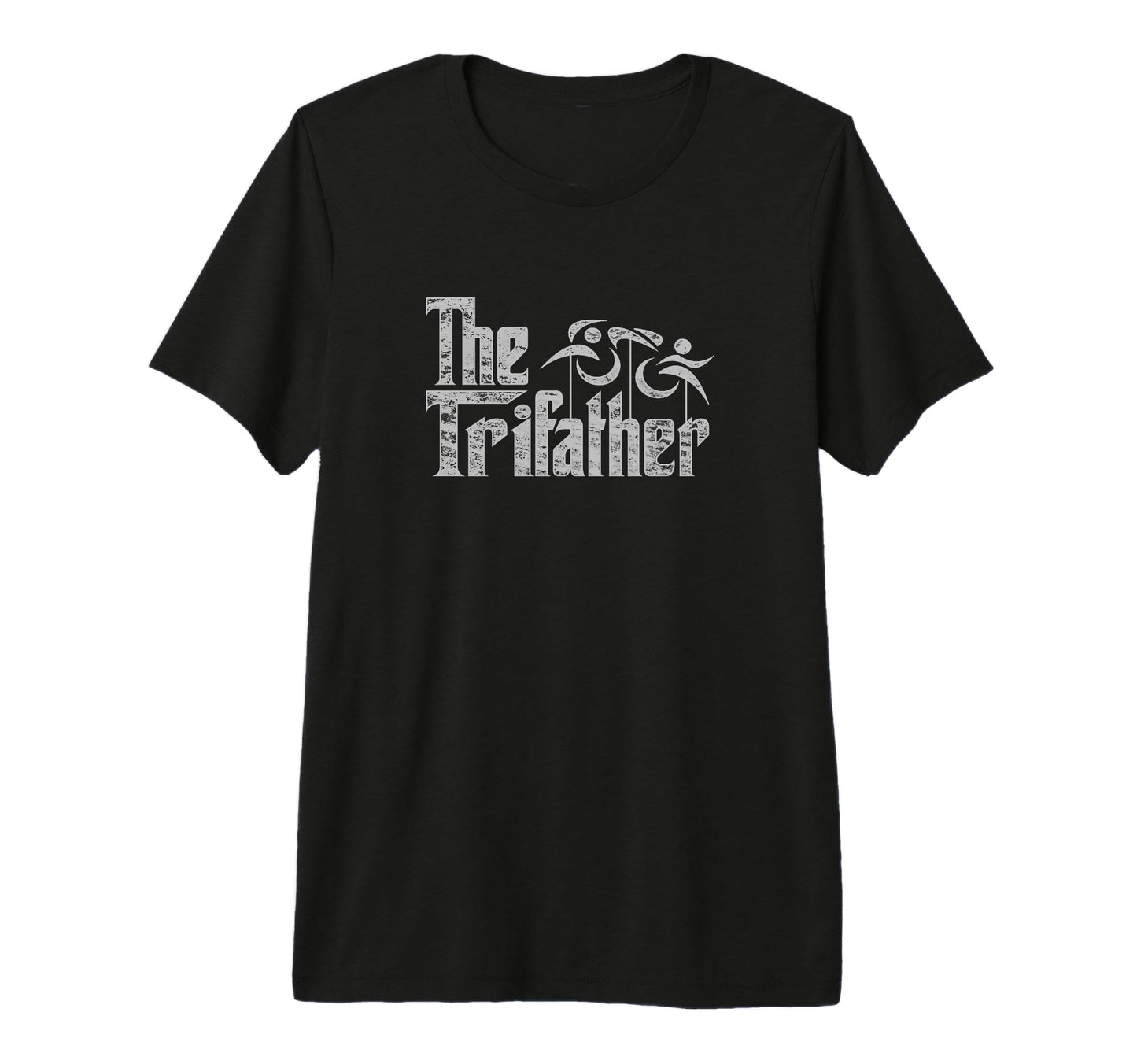 Trifather Dad Father Triathlete T-Shirt - Minimalist Print for Adults - T-Shirt, Sweatshirt, Hoodie