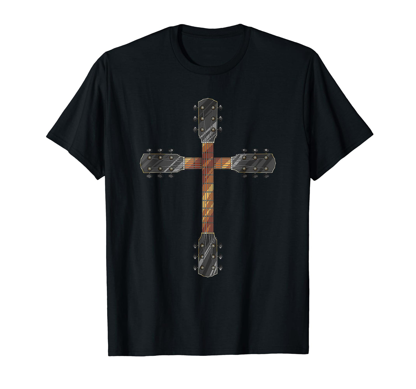 Christian Guitar Cross Funny Musician T-Shirt - Graphic Print Unisex - T-Shirt, Sweatshirt, Hoodie