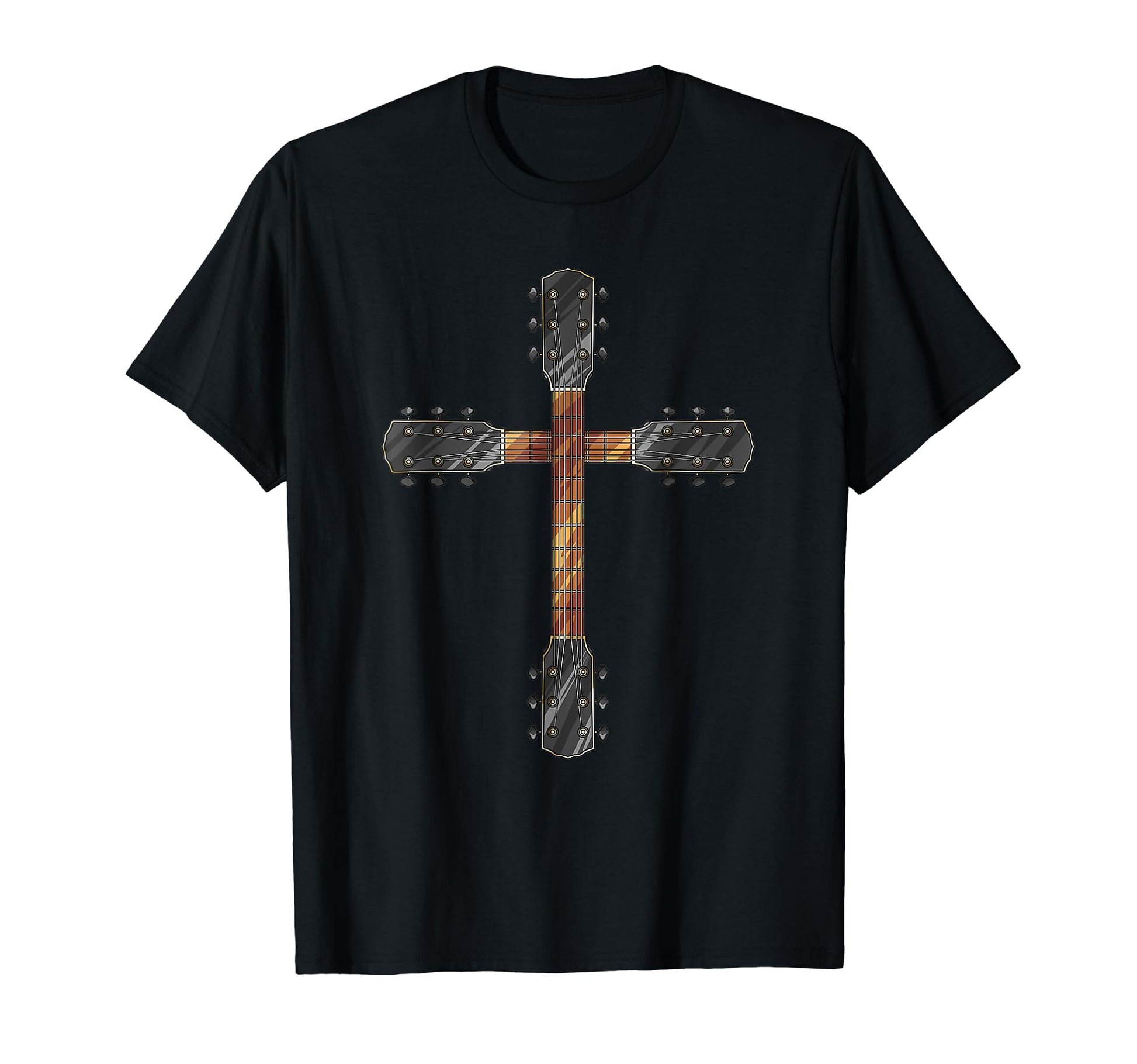 Christian Guitar Cross Funny Musician T-Shirt - Graphic Print Unisex - T-Shirt, Sweatshirt, Hoodie