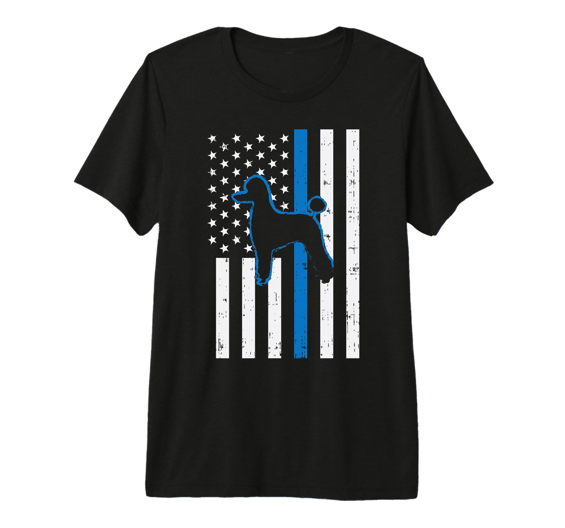 Blue Line Us Flag Poodle Police Dog T-Shirt - Streetwear Style Men Women - T-Shirt, Sweatshirt, Hoodie