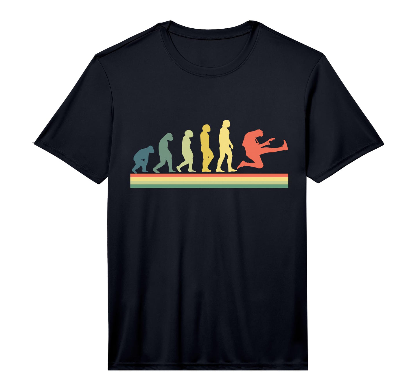 Evolution Guitar Performance T-Shirt - Minimalist Print for Adults - T-Shirt, Sweatshirt, Hoodie