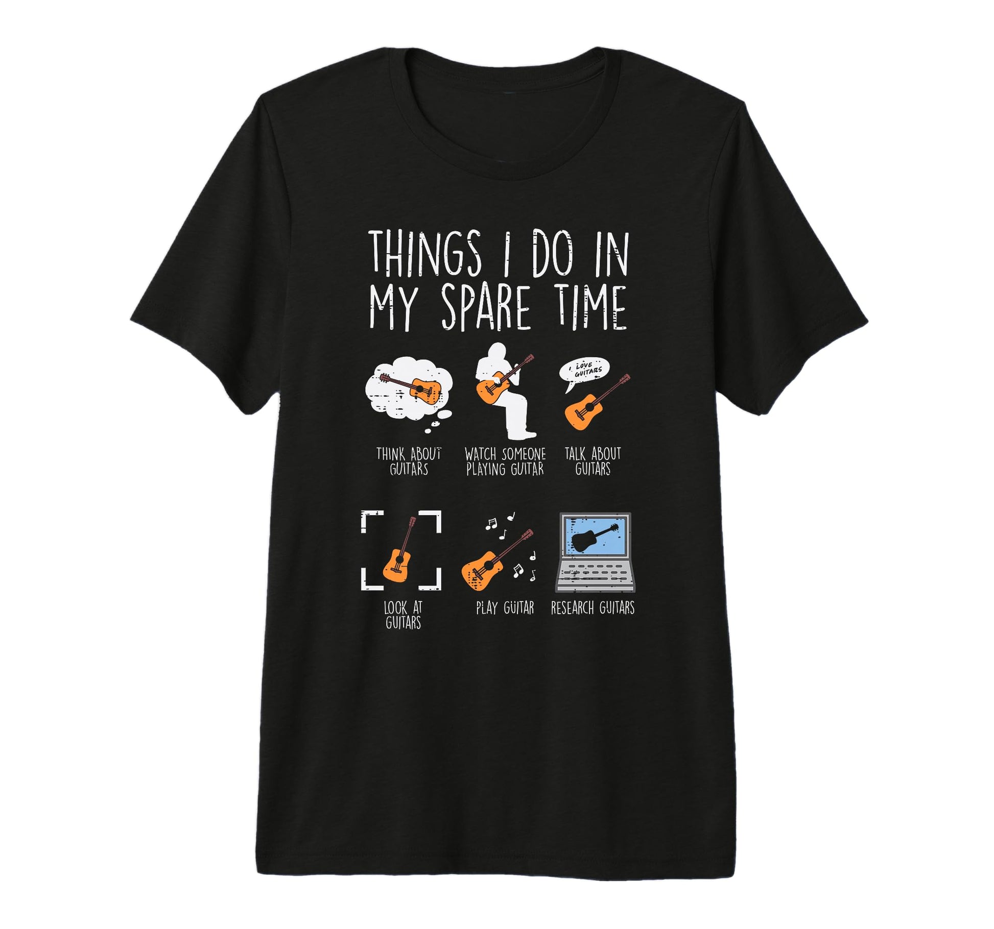 Things I Do Spare Time Guitar Funny T-Shirt - Streetwear Style for Adults - T-Shirt, Sweatshirt, Hoodie