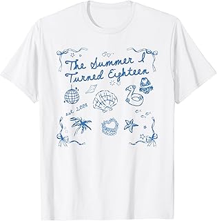 Summer I Turned Eighteen Year Old Est 2008 18th Birthday T-Shirt Unisex T-shirt, Sweatshirt, Hoodie, Long Sleeve Tee - T-Shirt, Sweatshirt, Hoodie