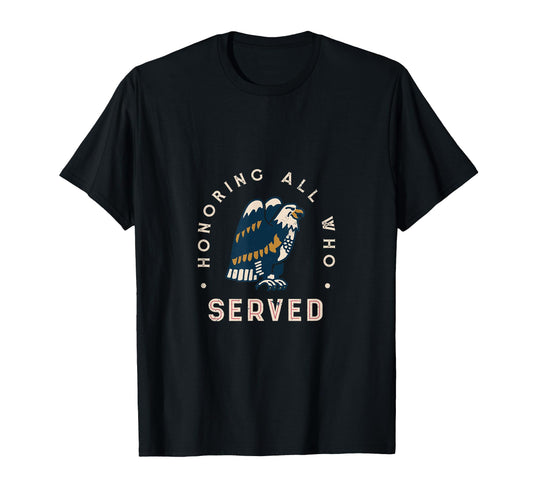 Awesome Veterans Day Eagle Honoring T-Shirt - Aesthetic Graphic for Adults - T-Shirt, Sweatshirt, Hoodie