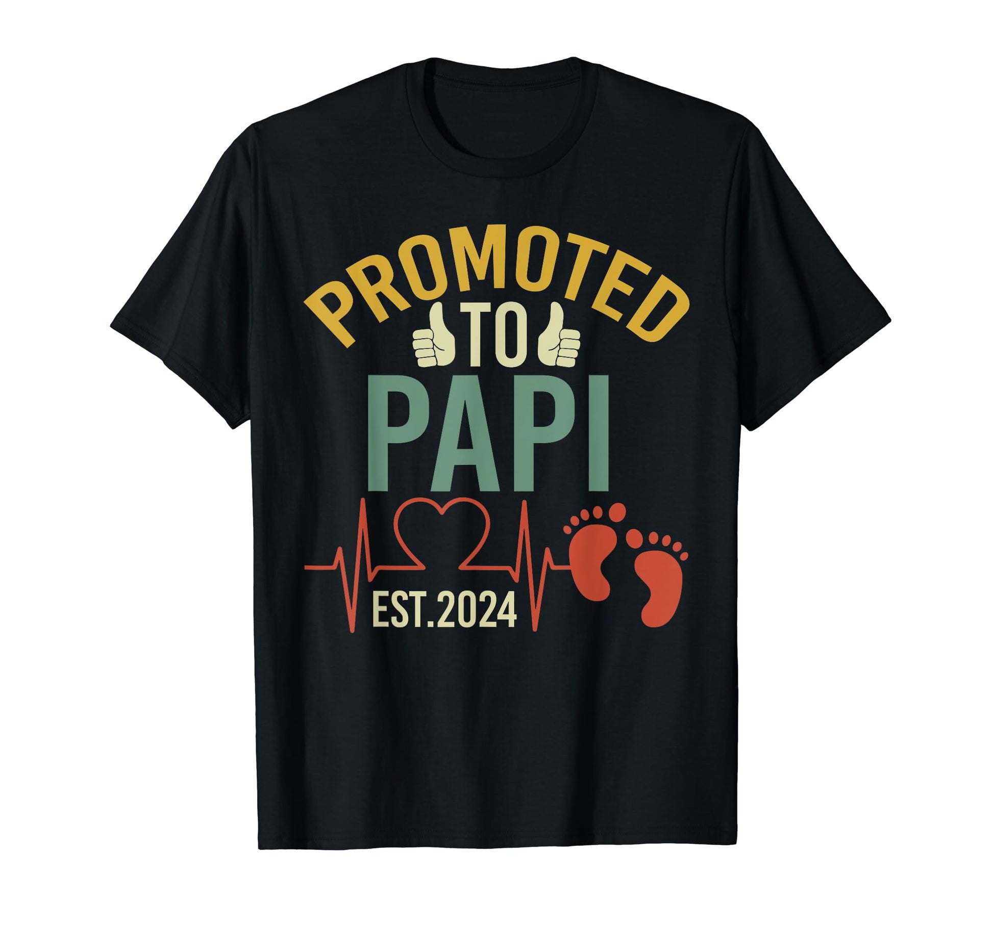 Promoted To Papi Est 2024 First Time T-Shirt - Trendy Graphic for Adults - T-Shirt, Sweatshirt, Hoodie