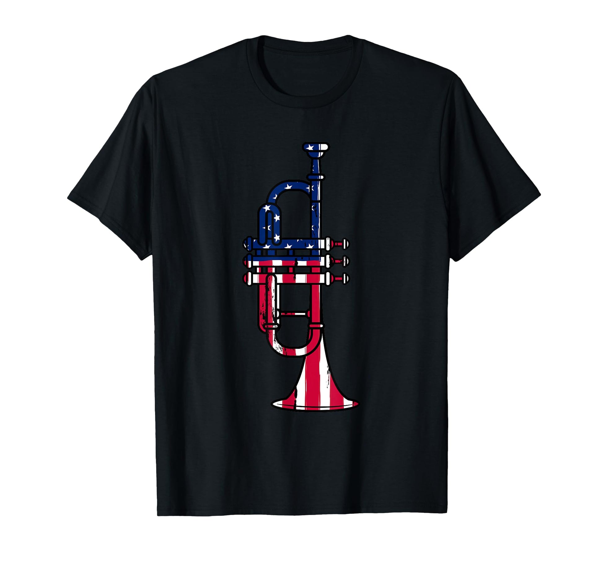 Trumpet Usa Flag Funny Trumpeter T-Shirt - Minimalist Print Men Women - T-Shirt, Sweatshirt, Hoodie