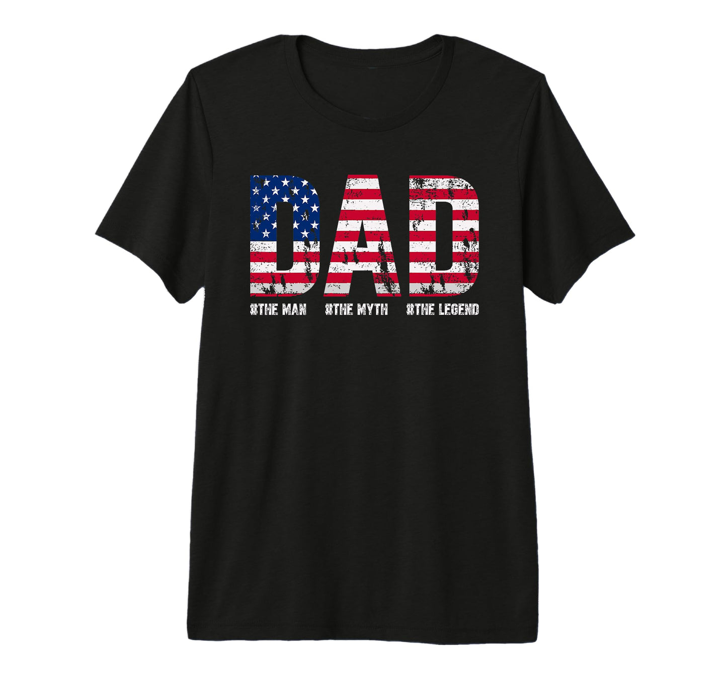 Dad Myth Legend Usa Flag Tri Blend T-Shirt - Custom Art Print Unisex - T-Shirt, Sweatshirt, Hoodie