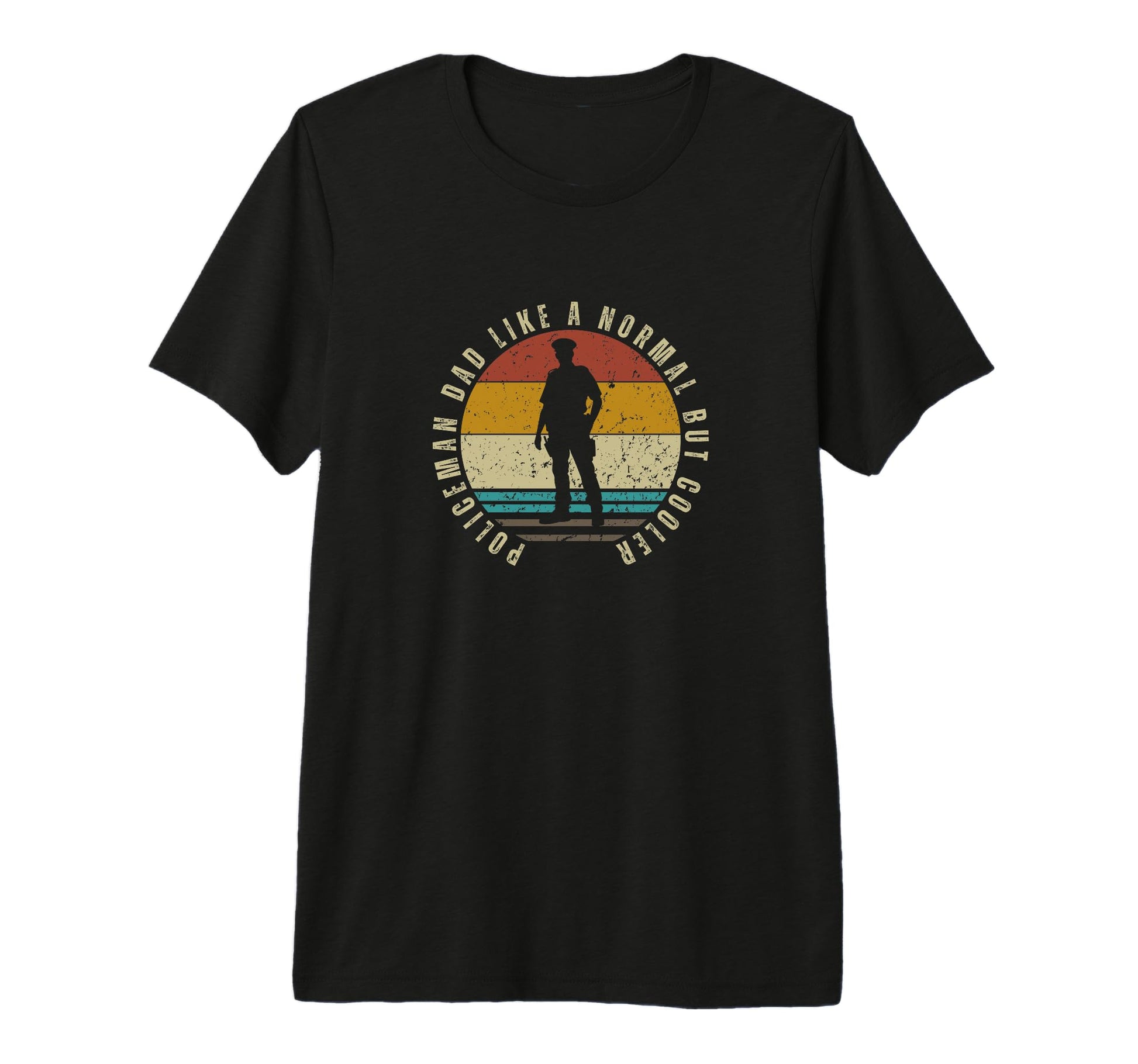 Policeman Dad Like Normal But Cooler T-Shirt - Trendy Graphic for Adults - T-Shirt, Sweatshirt, Hoodie
