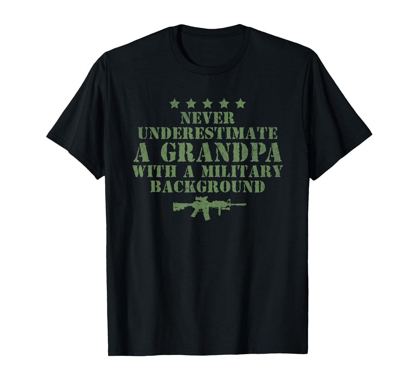 Never Underestimate Grandpa Military T-Shirt - Custom Art Print for Adults - T-Shirt, Sweatshirt, Hoodie