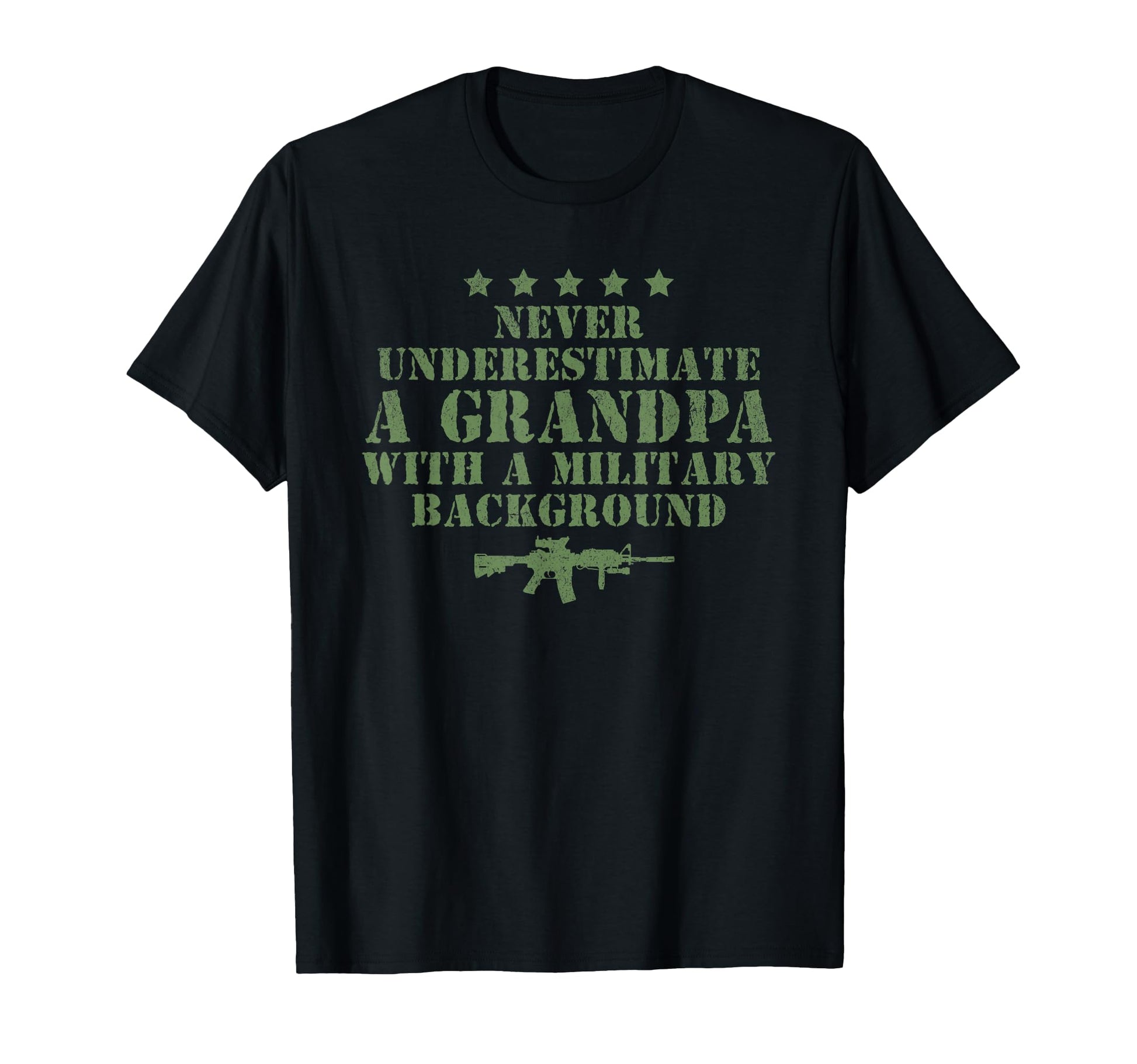 Never Underestimate Grandpa Military T-Shirt - Custom Art Print for Adults - T-Shirt, Sweatshirt, Hoodie