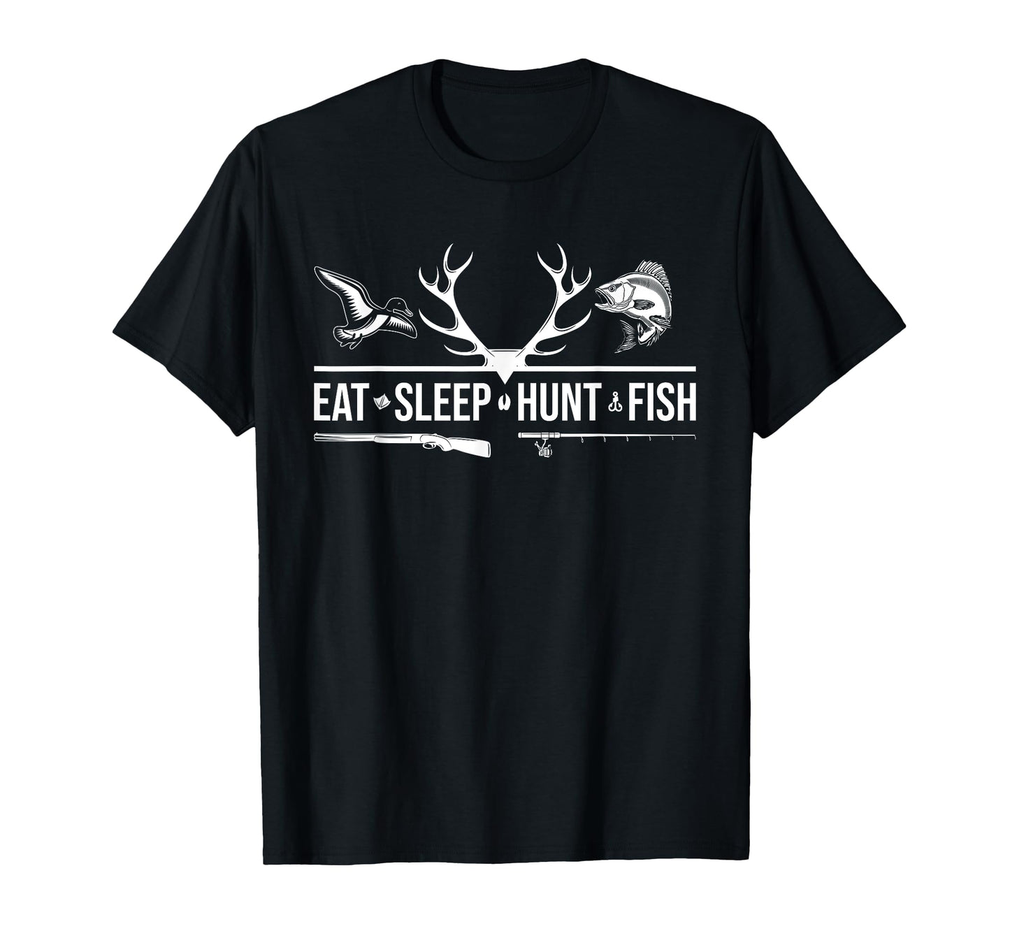 Eat Sleep Hunt Fish Funny T-Shirt - Casual Everyday Wear for Adults - T-Shirt, Sweatshirt, Hoodie