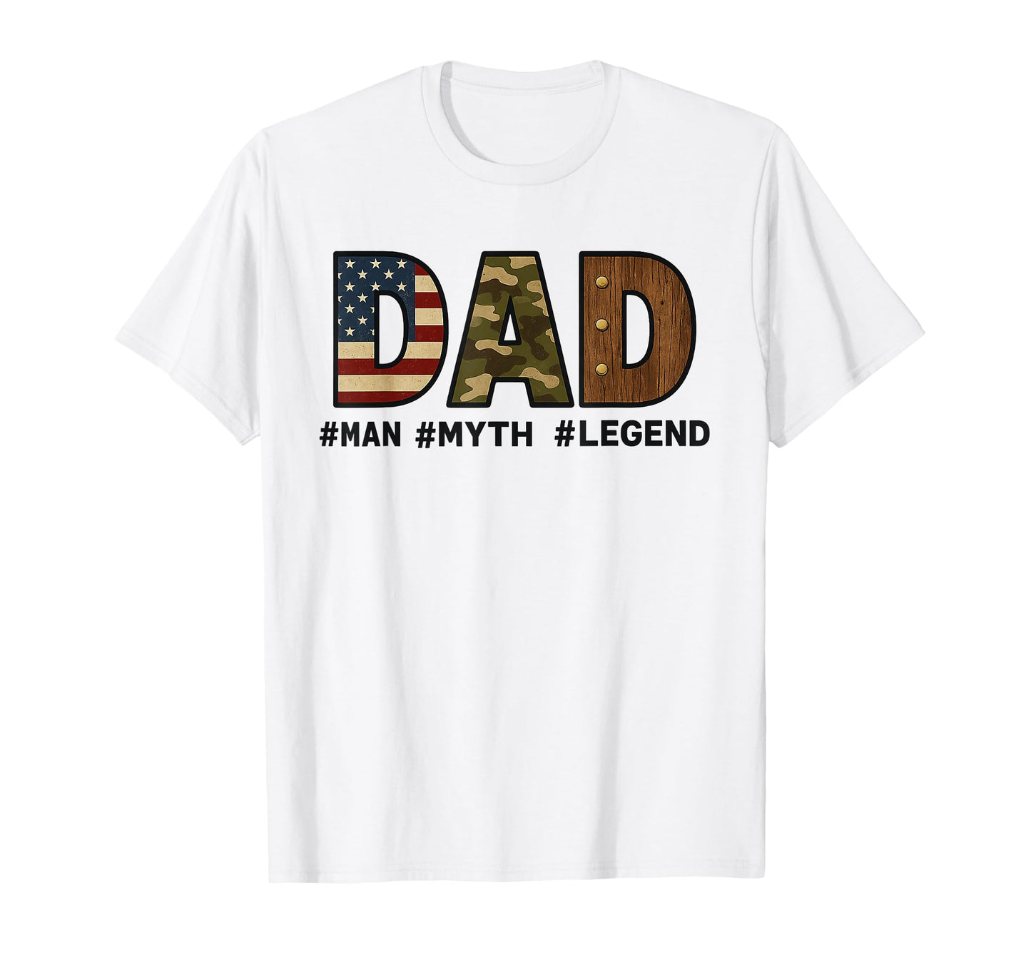 Dad Myth Legend Patriotic American Usa T-Shirt - Graphic Print Men Women - T-Shirt, Sweatshirt, Hoodie
