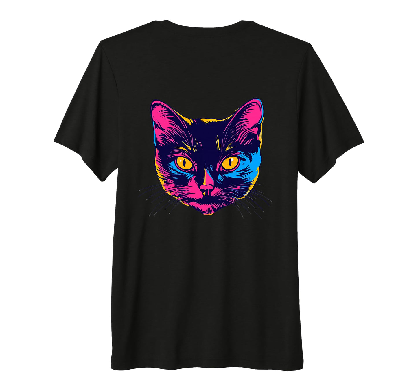 Snirt Colourful Cat Head Pop Art T-Shirt - Fun Novelty Design Men Women - T-Shirt, Sweatshirt, Hoodie
