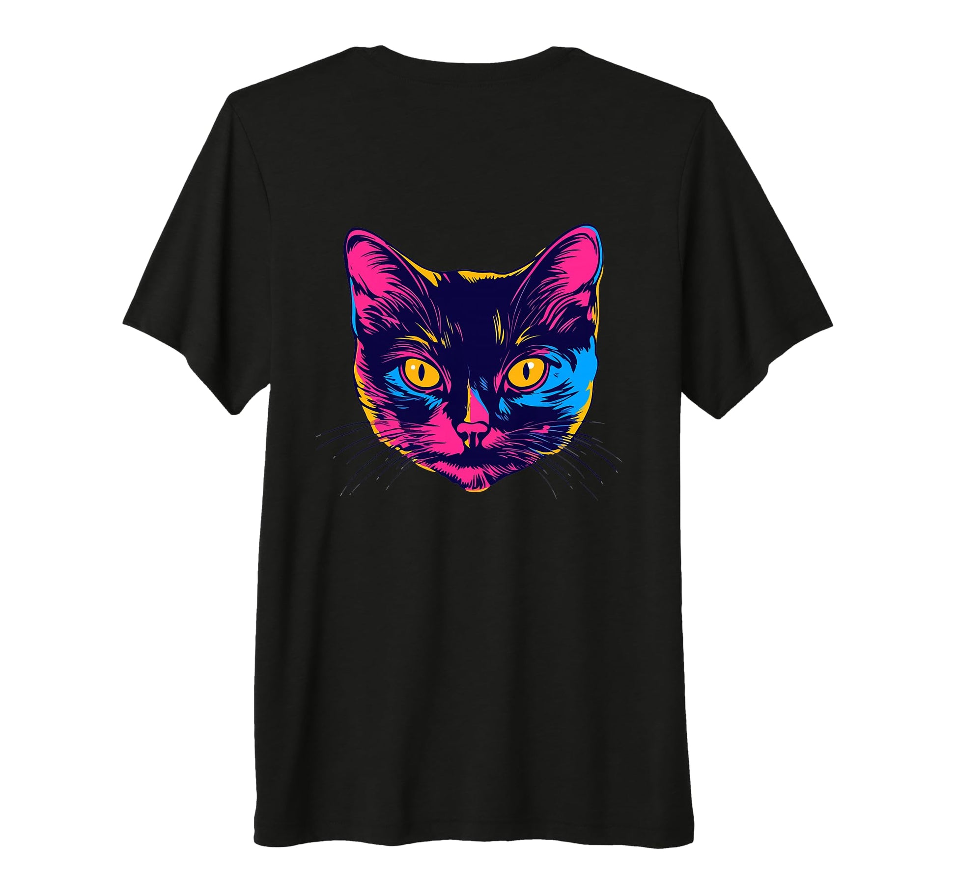 Snirt Colourful Cat Head Pop Art T-Shirt - Fun Novelty Design Men Women - T-Shirt, Sweatshirt, Hoodie