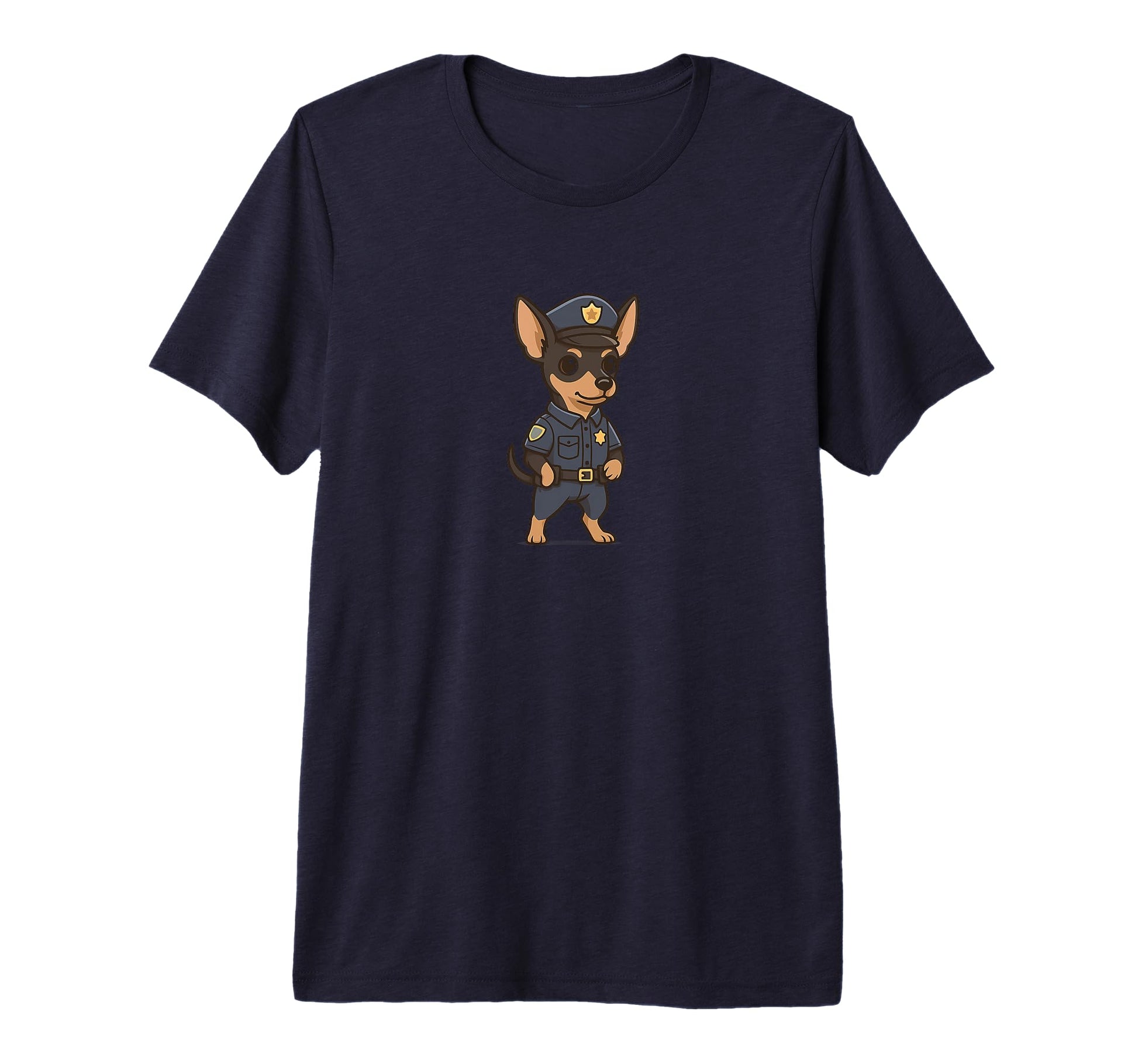 Min Pin Miniature Pinscher Police T-Shirt - Minimalist Print for Adults - T-Shirt, Sweatshirt, Hoodie